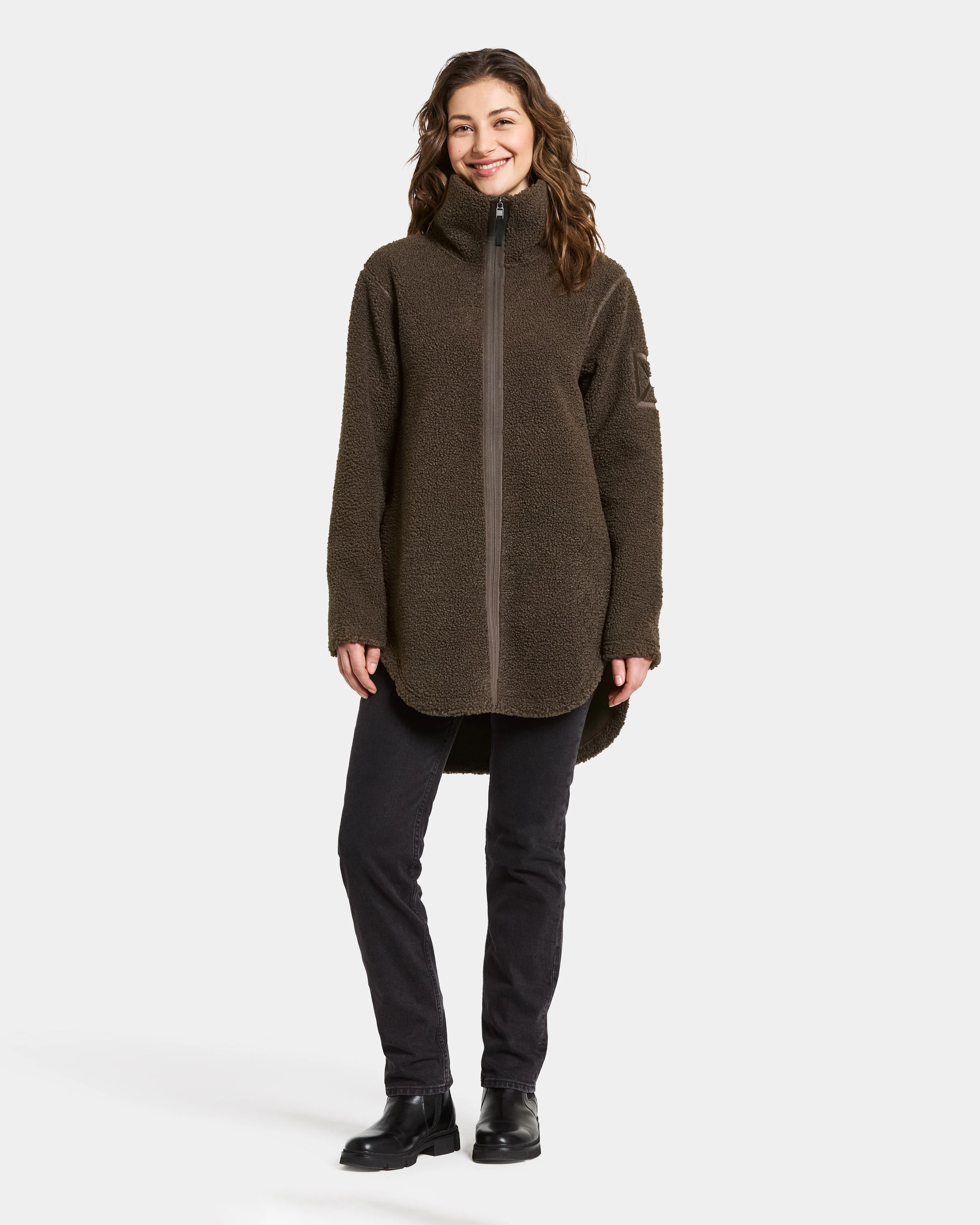 Didriksons Umi 3 Womens Full Zip Fleece - Dark Mocha F11 - Image 5