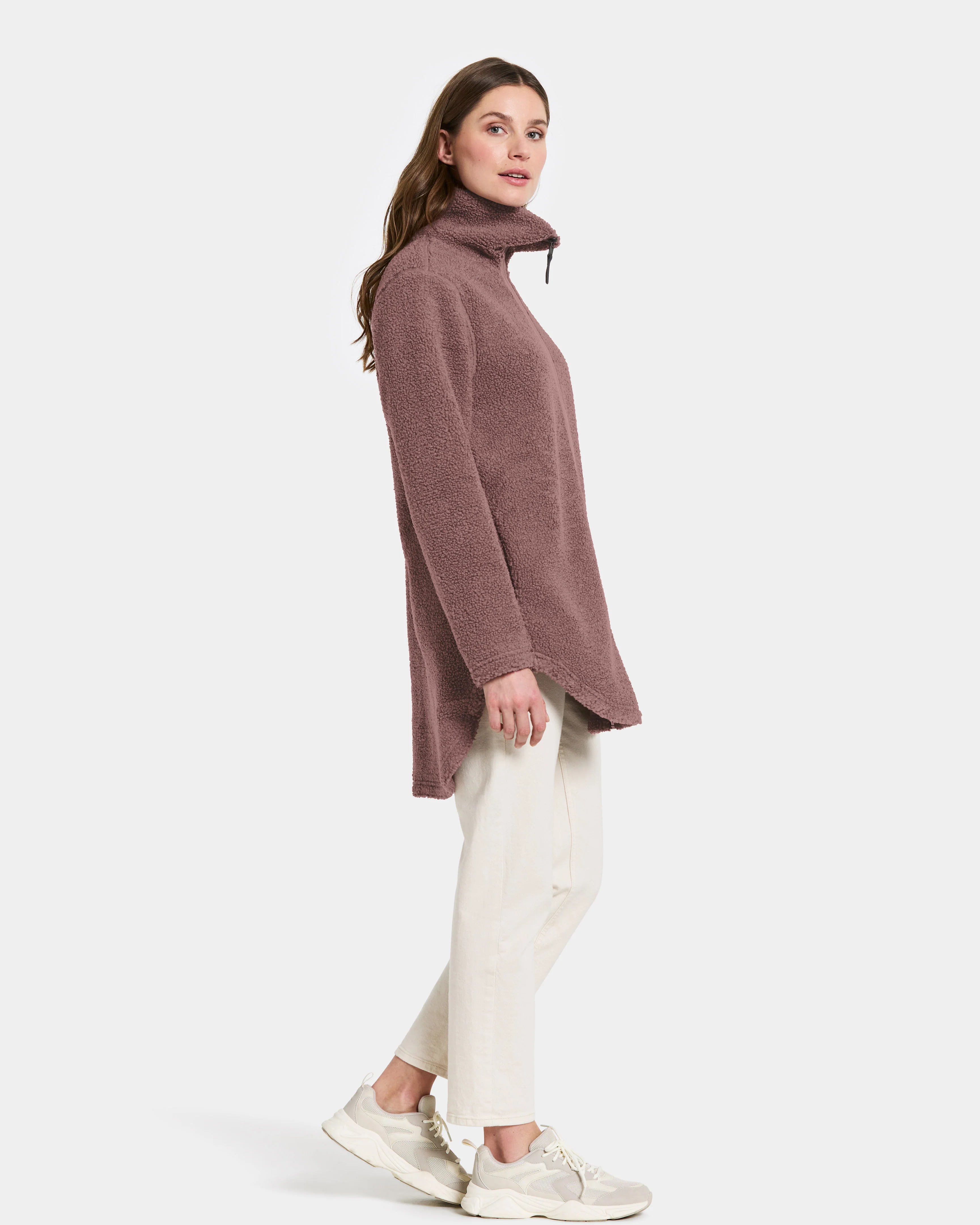 Didriksons Umi 3 Womens Full Zip Fleece - Faded Wine J05 - Image 2
