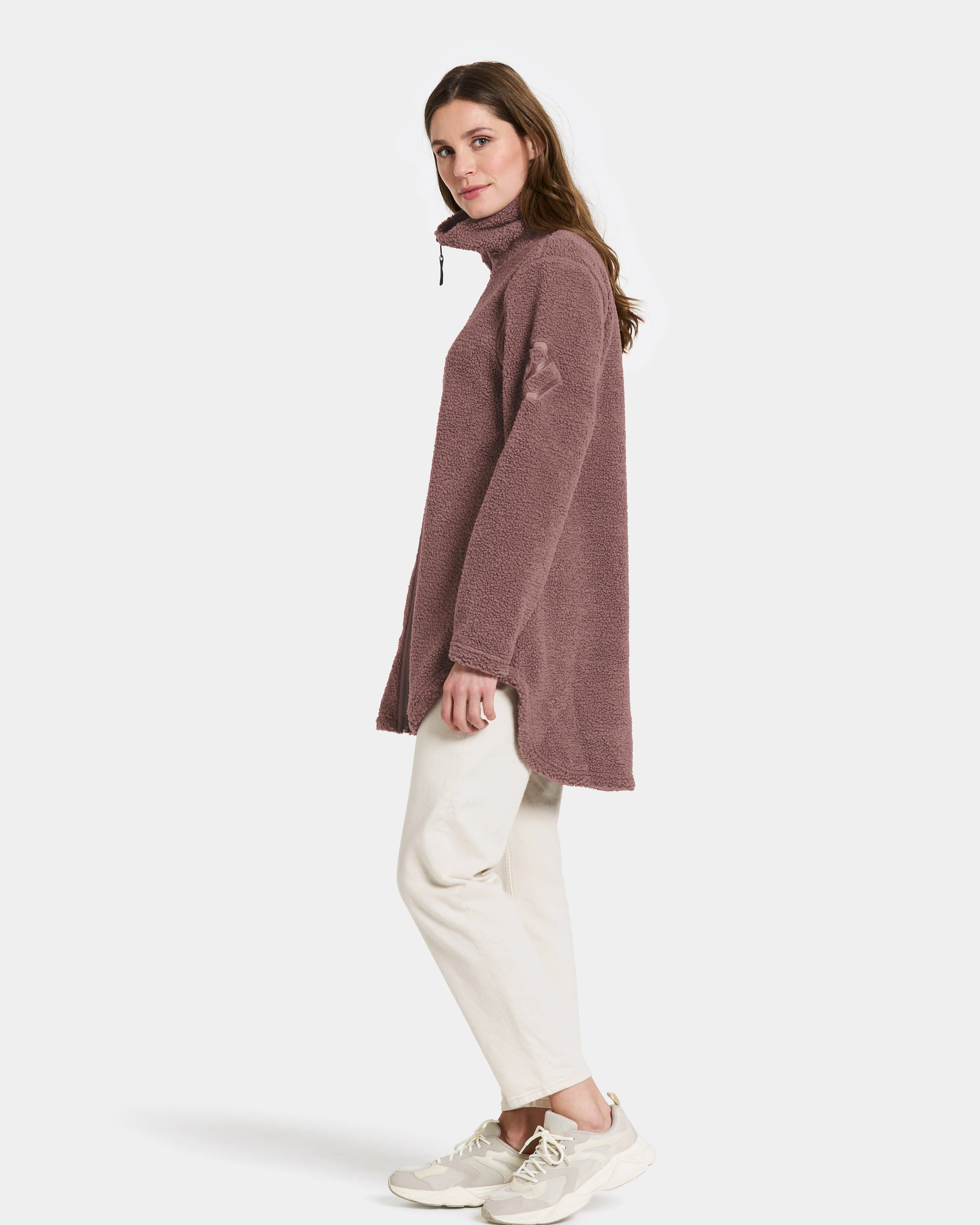 Didriksons Umi 3 Womens Full Zip Fleece - Faded Wine J05 - Image 4