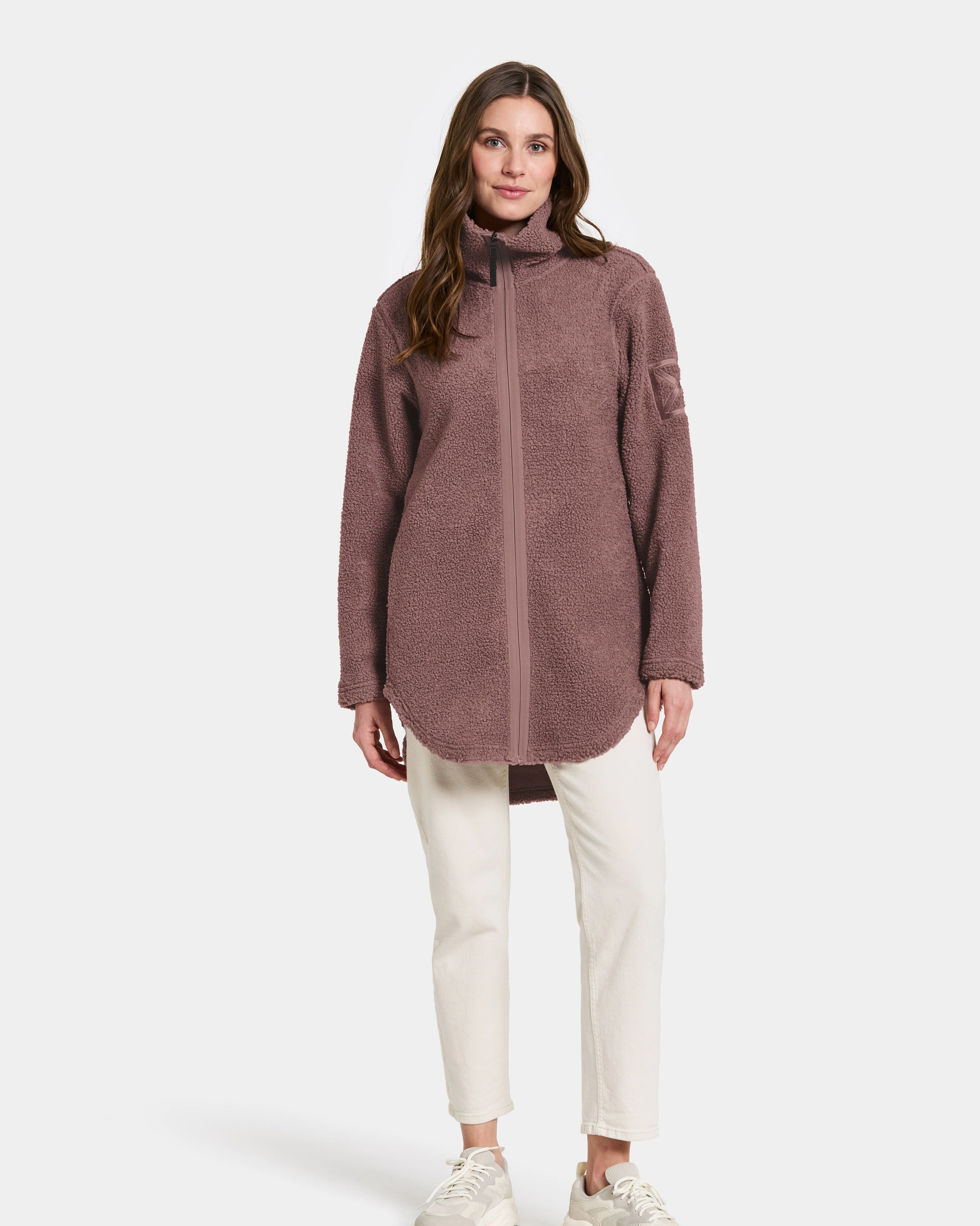 Didriksons Umi 3 Womens Full Zip Fleece - Faded Wine J05 - Image 5