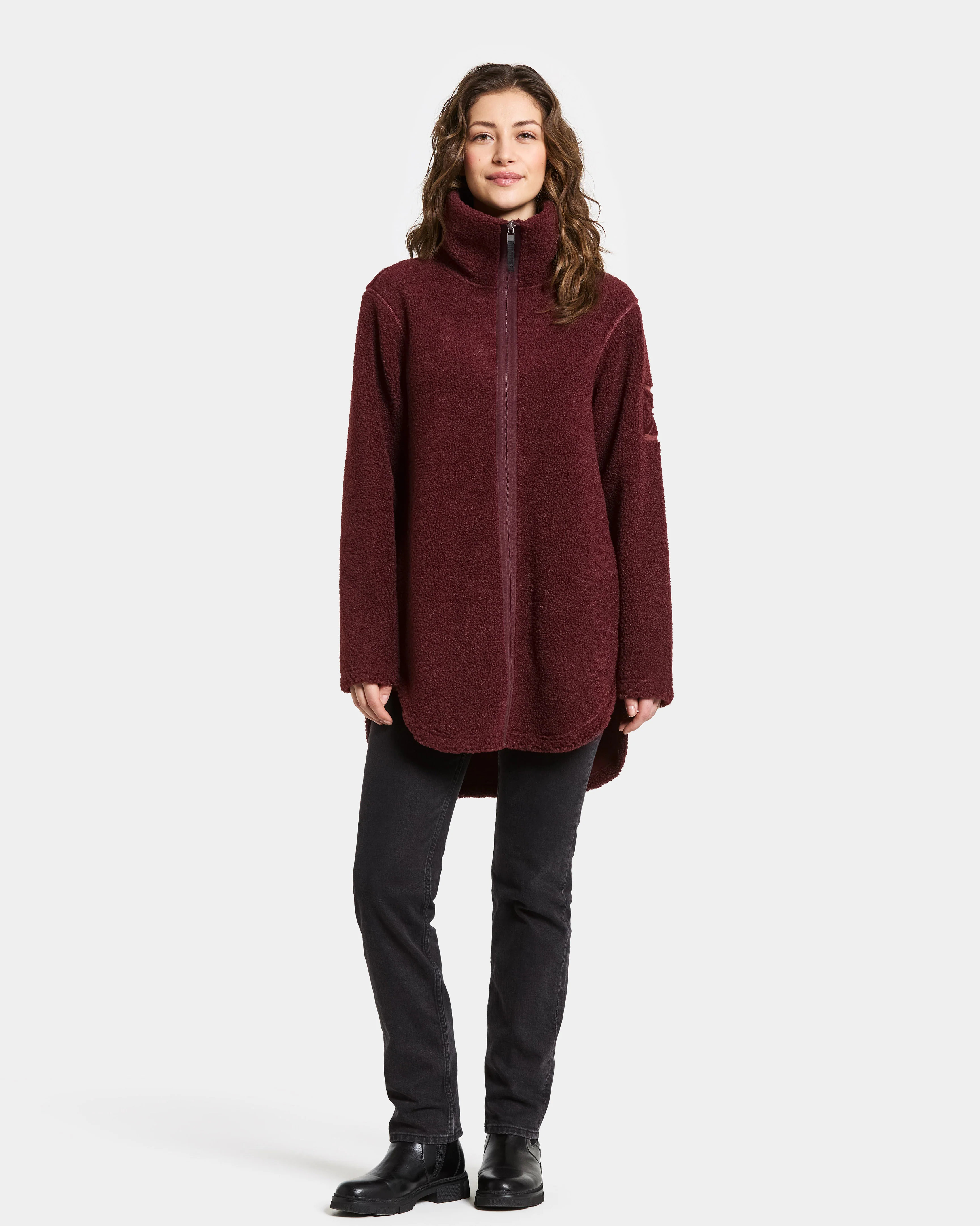 Didriksons Umi 3 Womens Full Zip Fleece - Old rust 147 - Image 2