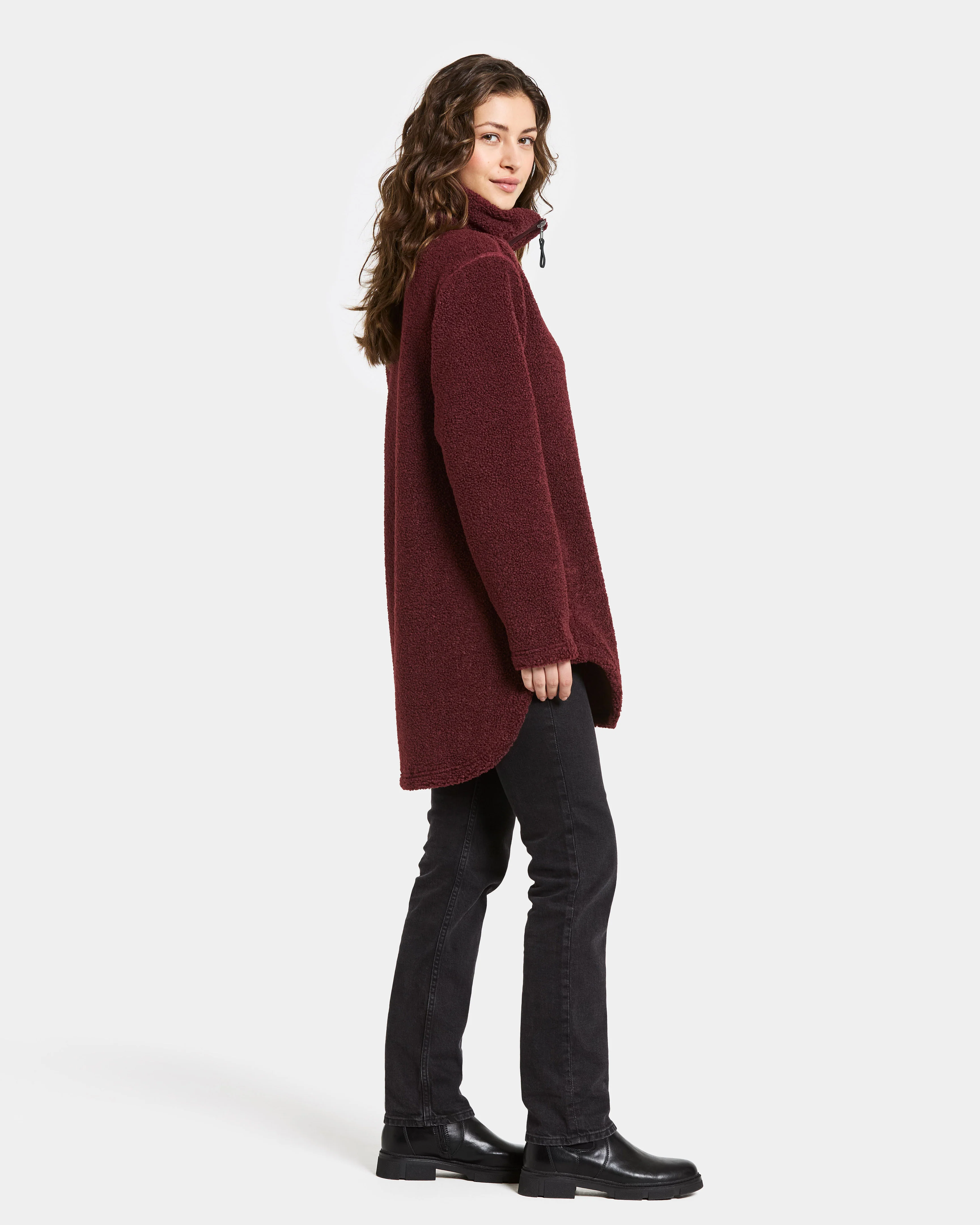 Didriksons Umi 3 Womens Full Zip Fleece - Old rust 147 - Image 3