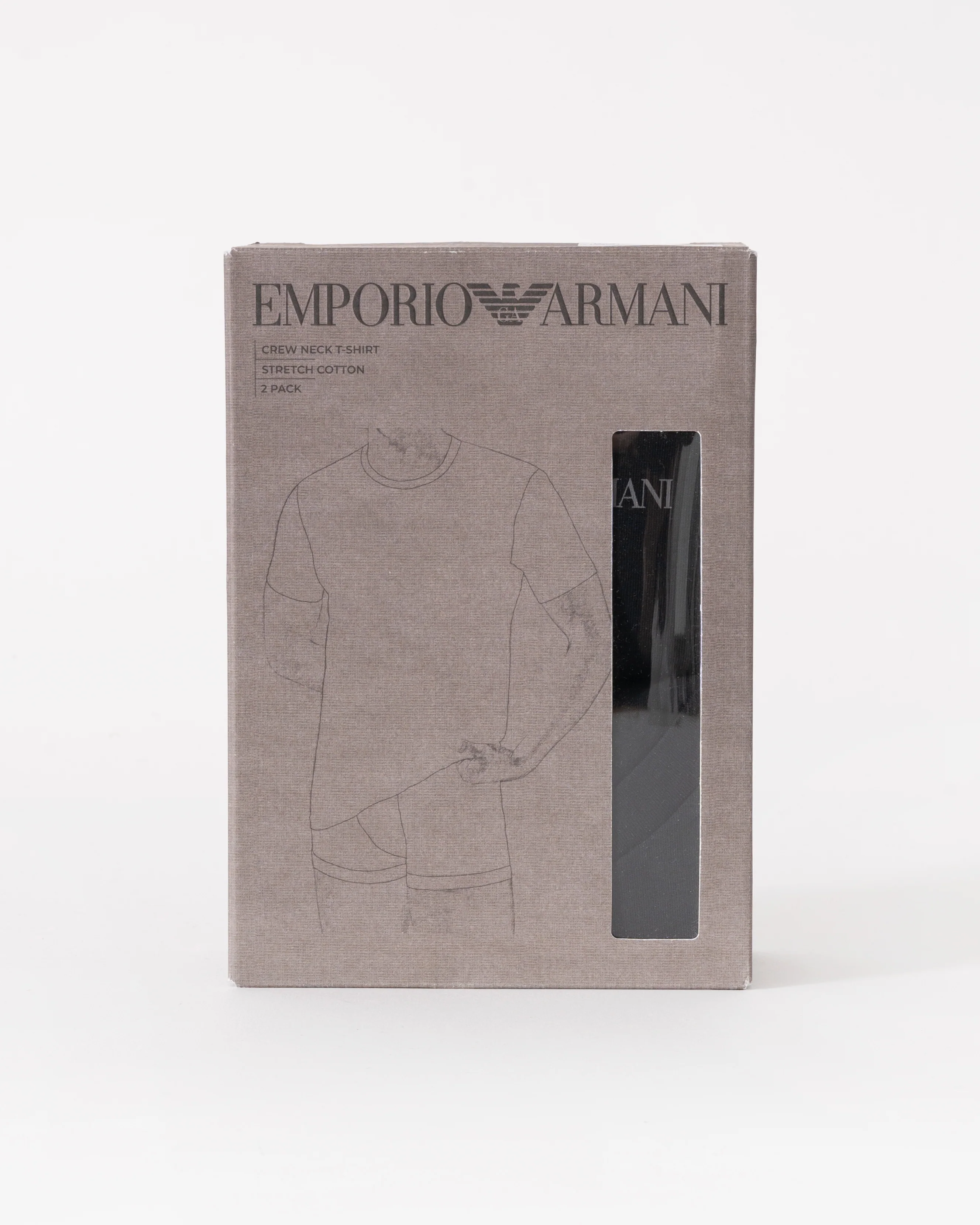Emporio Armani Mens 2 Pack Logo Tape Loungewear Tops - Black/Black MC005 - Image 2