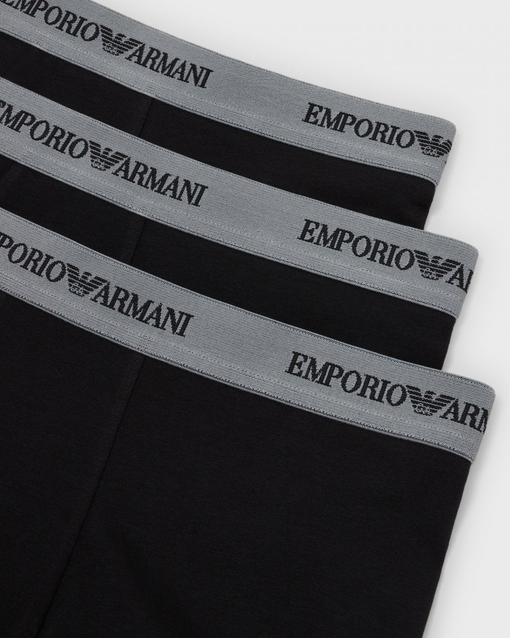 Emporio Armani 3-Pack Mens Contrast Waistband Stretch Boxer Briefs - Image 2