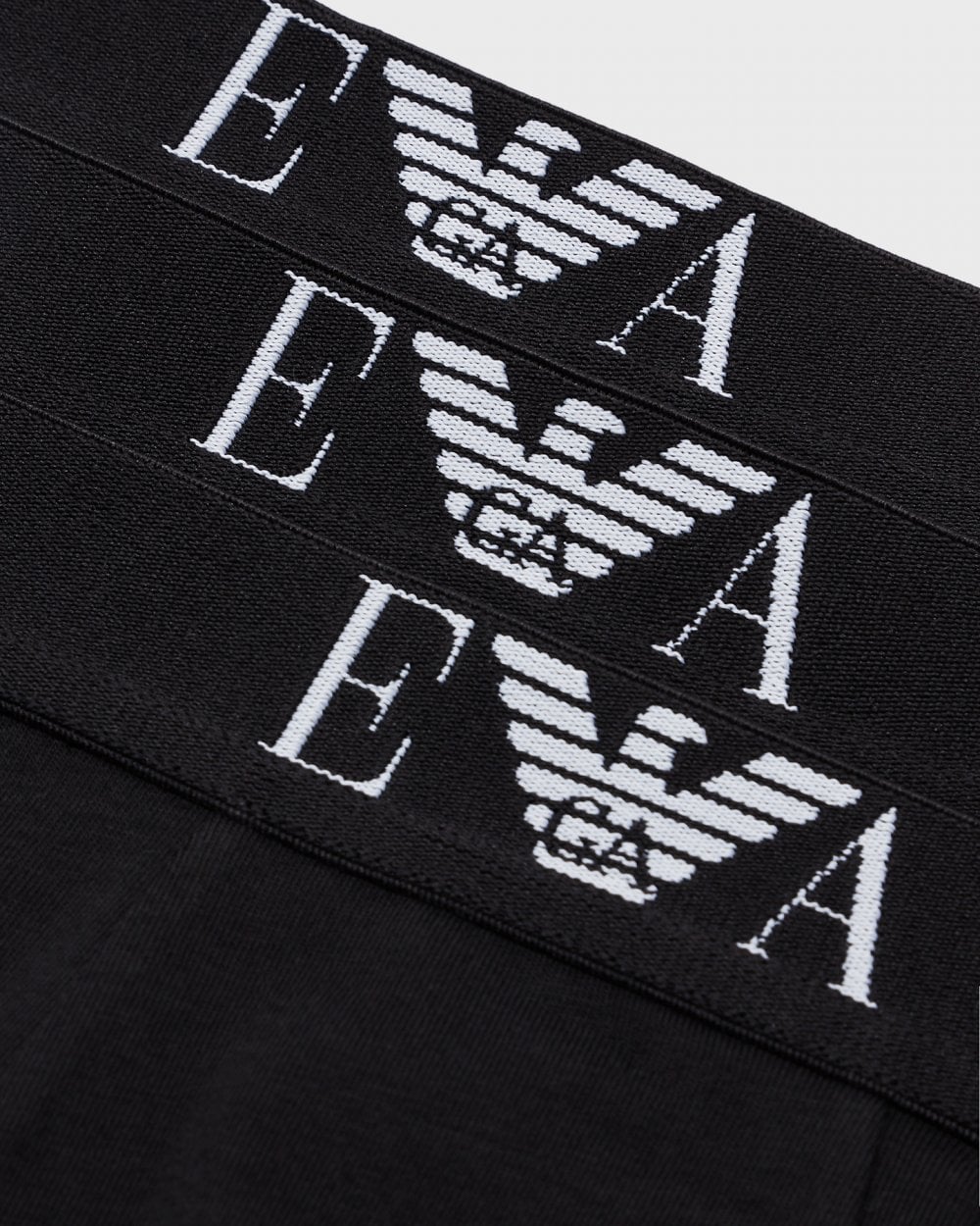 Emporio Armani 3-Pack Mens Stretch Trunks - Black/Black/Black - Image 2