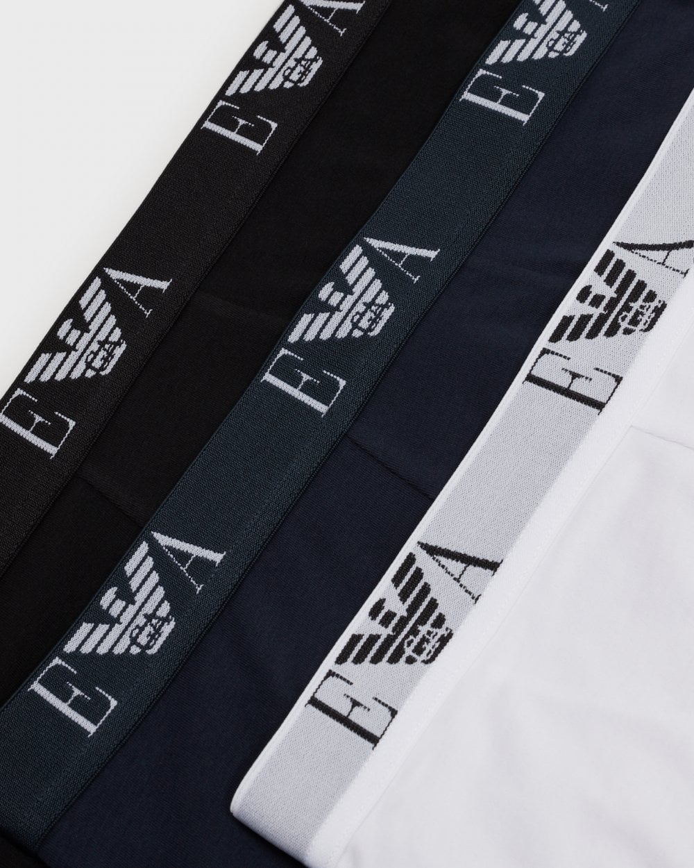 Emporio Armani 3-Pack Mens Stretch Trunks - White/Black/Marine - Image 2