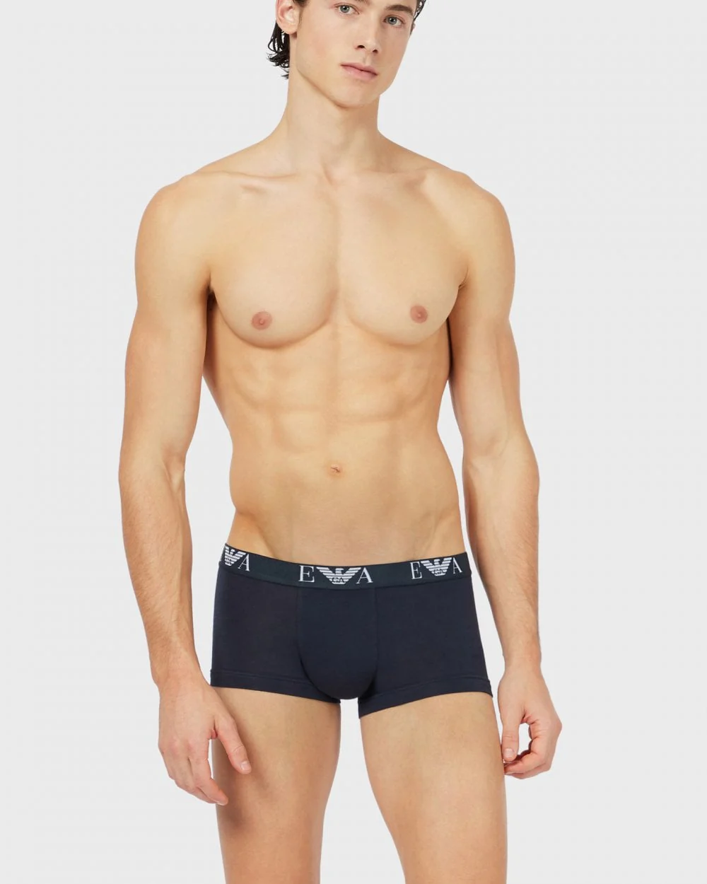 Emporio Armani 3-Pack Mens Stretch Trunks - White/Black/Marine - Image 3