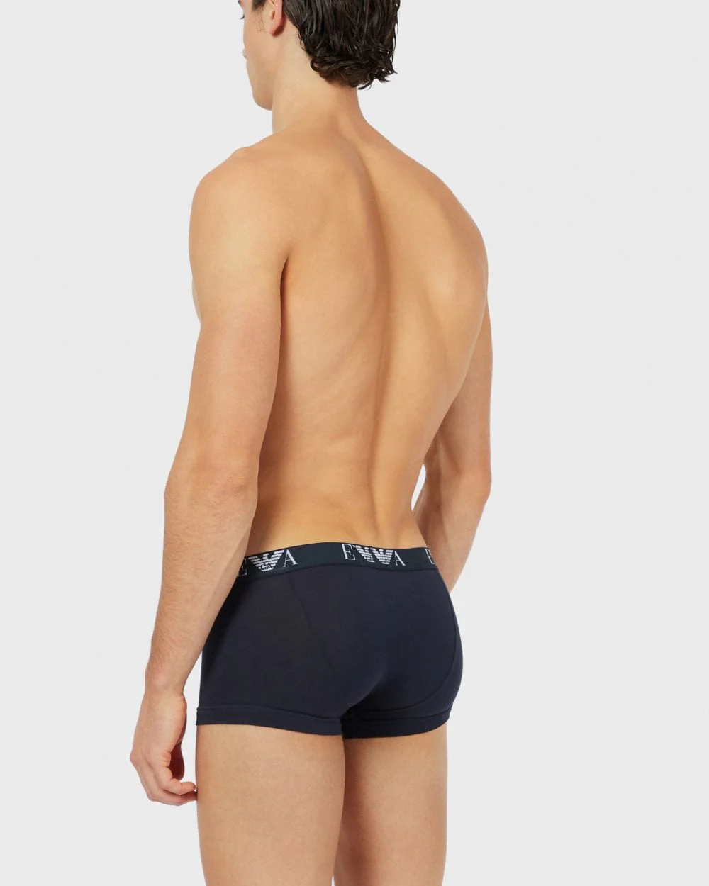 Emporio Armani 3-Pack Mens Stretch Trunks - White/Black/Marine - Image 4