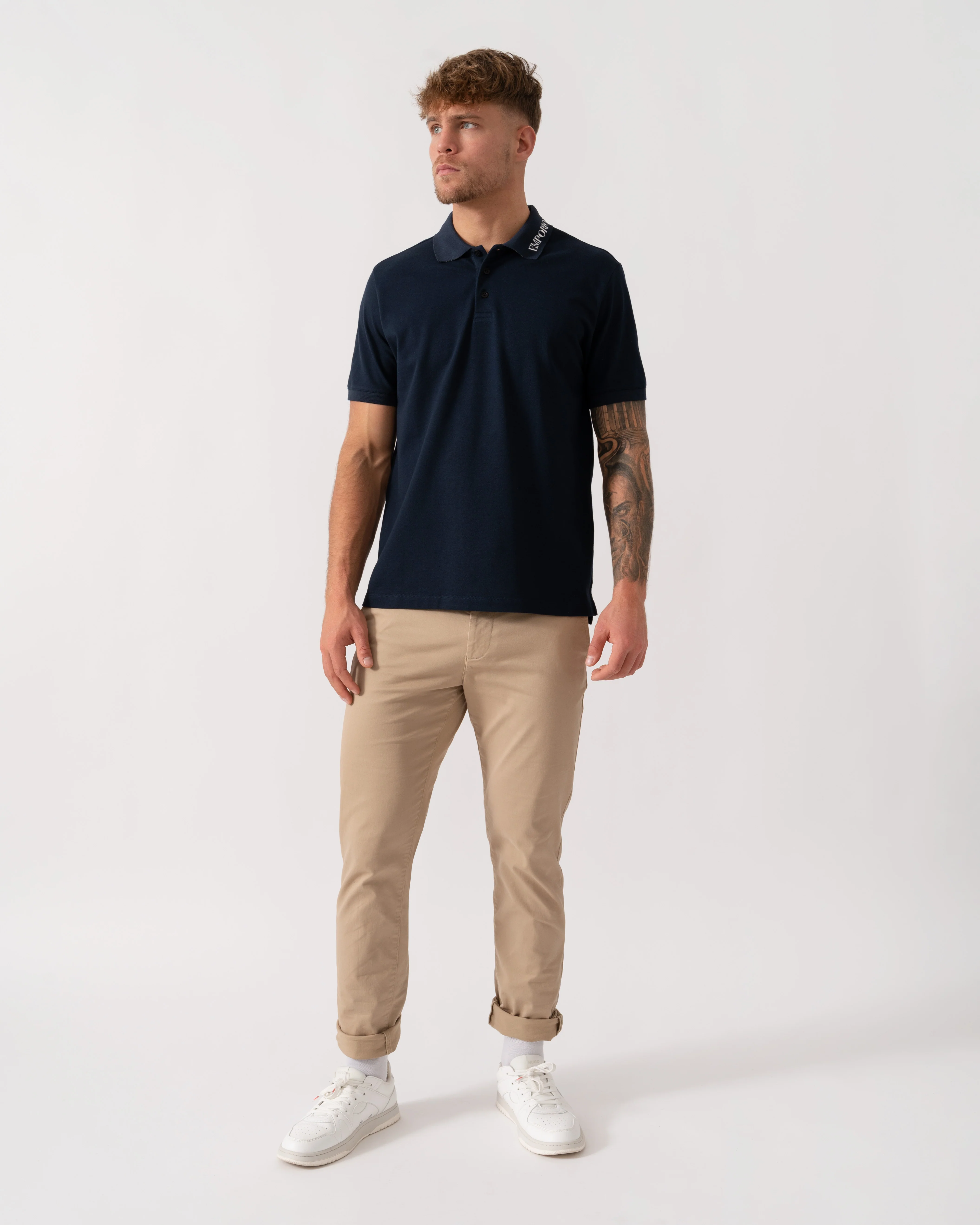 Emporio Armani Mens Beach Polo - Armani Blue - Image 2
