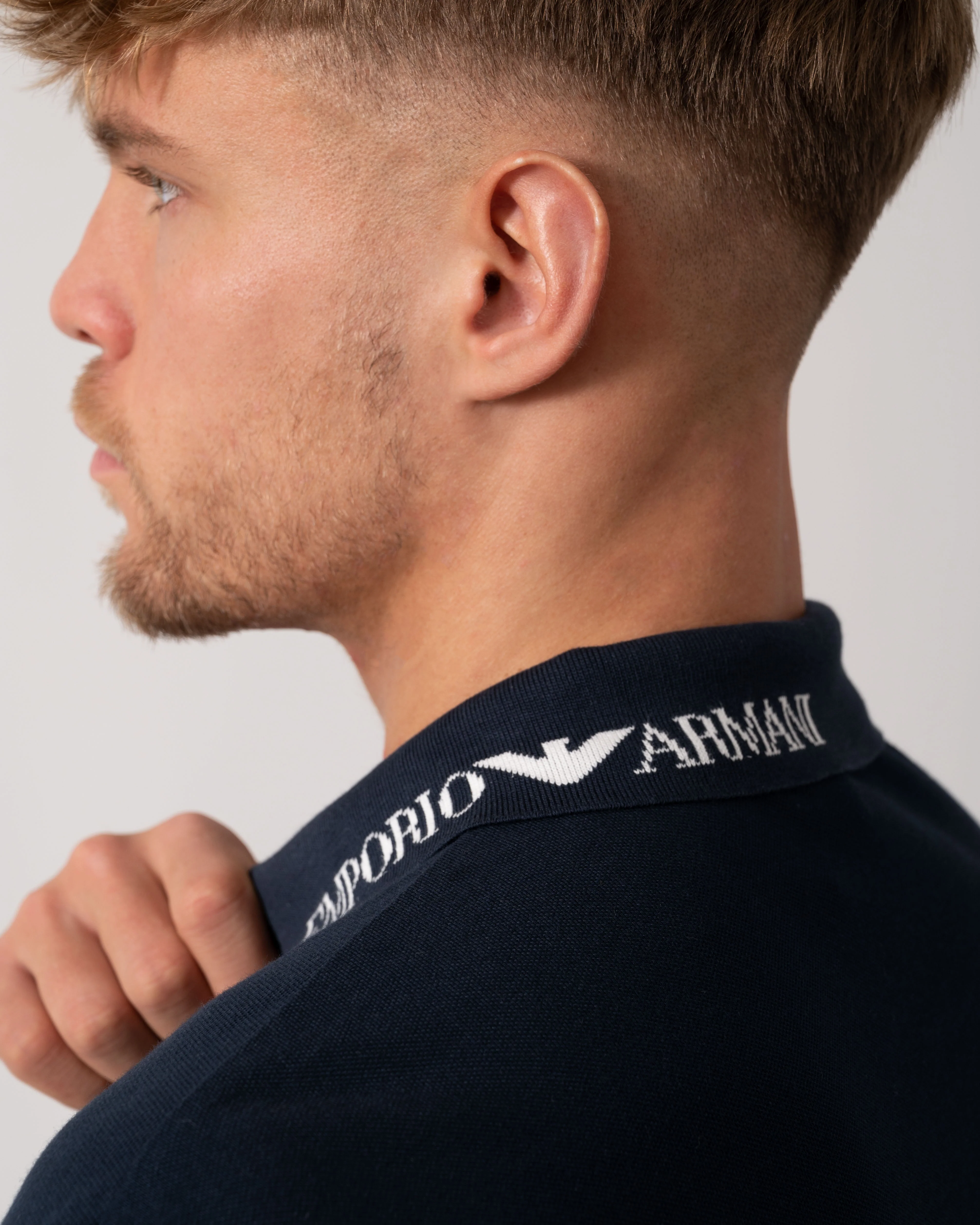Emporio Armani Mens Beach Polo - Armani Blue - Image 3