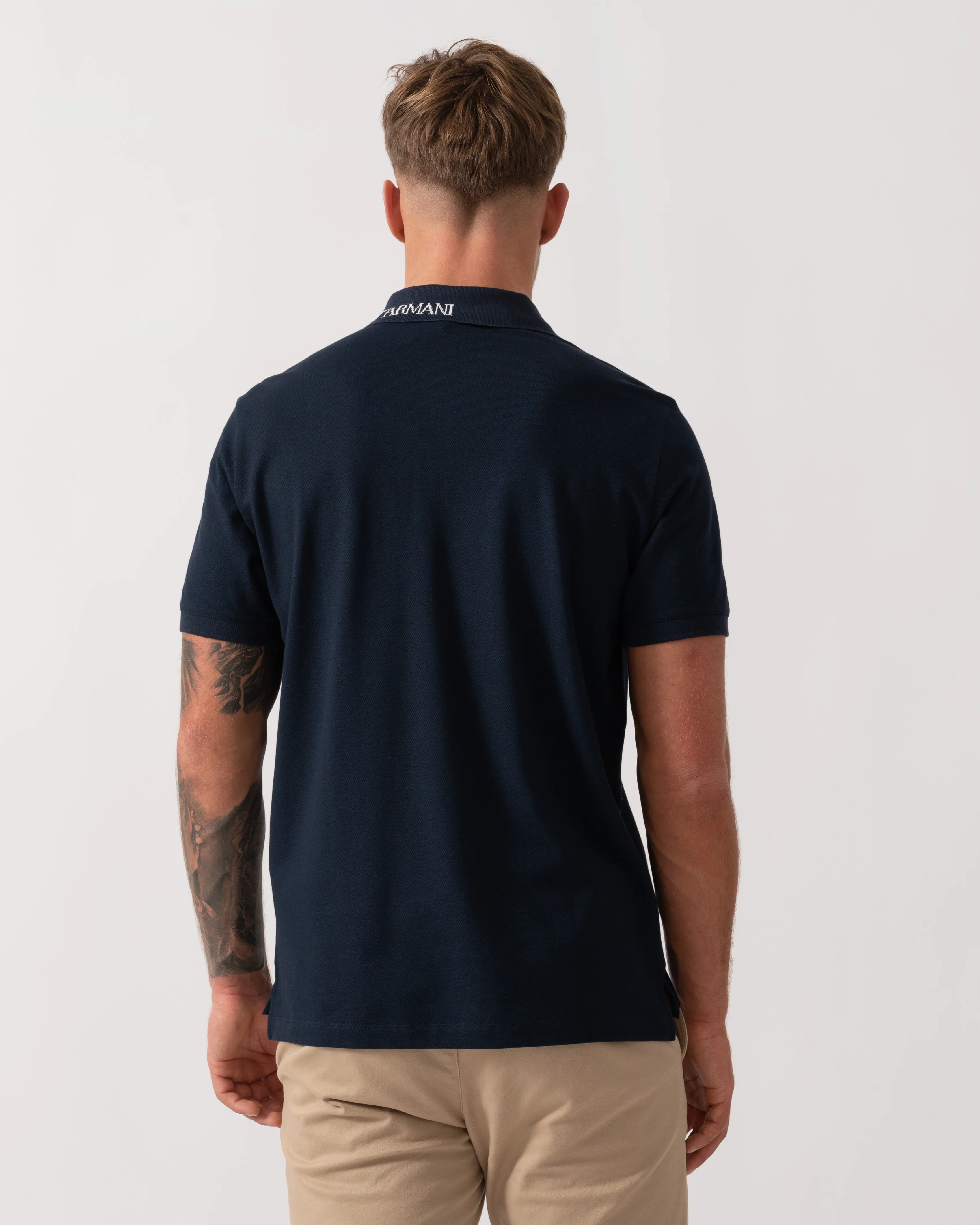 Emporio Armani Mens Beach Polo - Armani Blue - Image 4