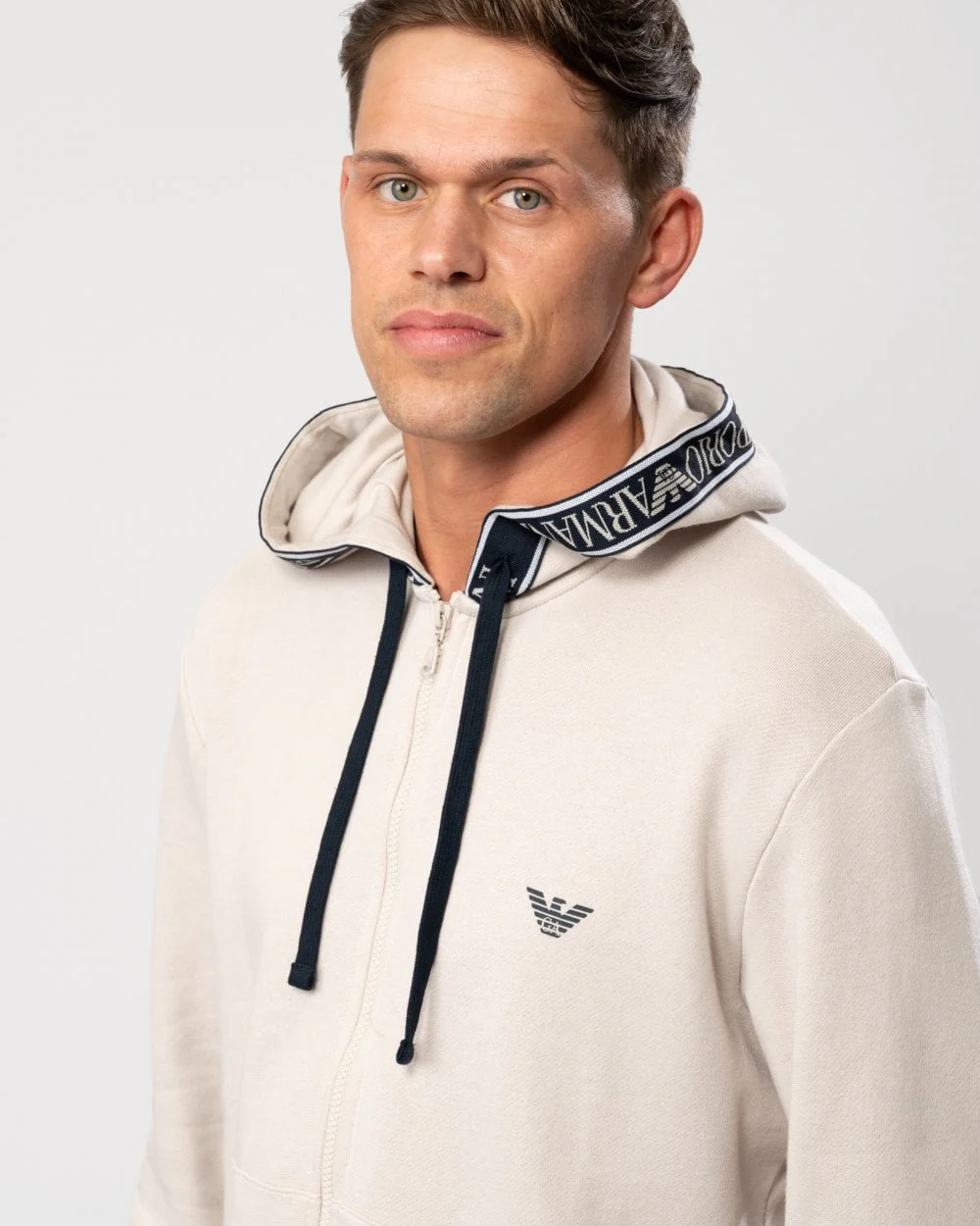 Emporio Armani Mens Eagle Logo Full Zip Hoodie - Image 2