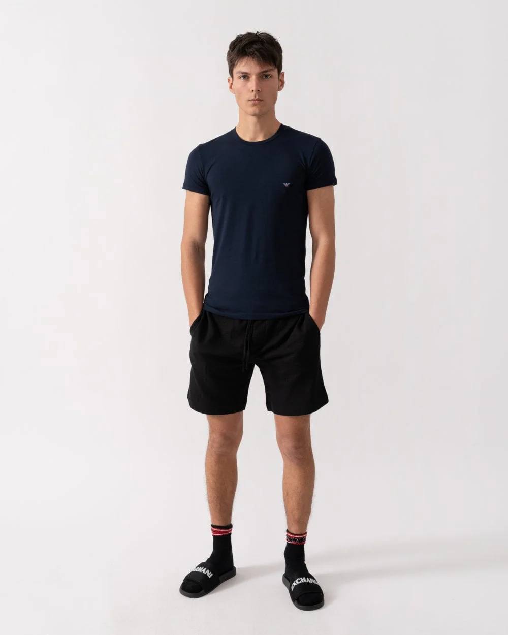 Emporio Armani Mens Eagle Logo Slim Fit Loungewear T-Shirt - Image 3