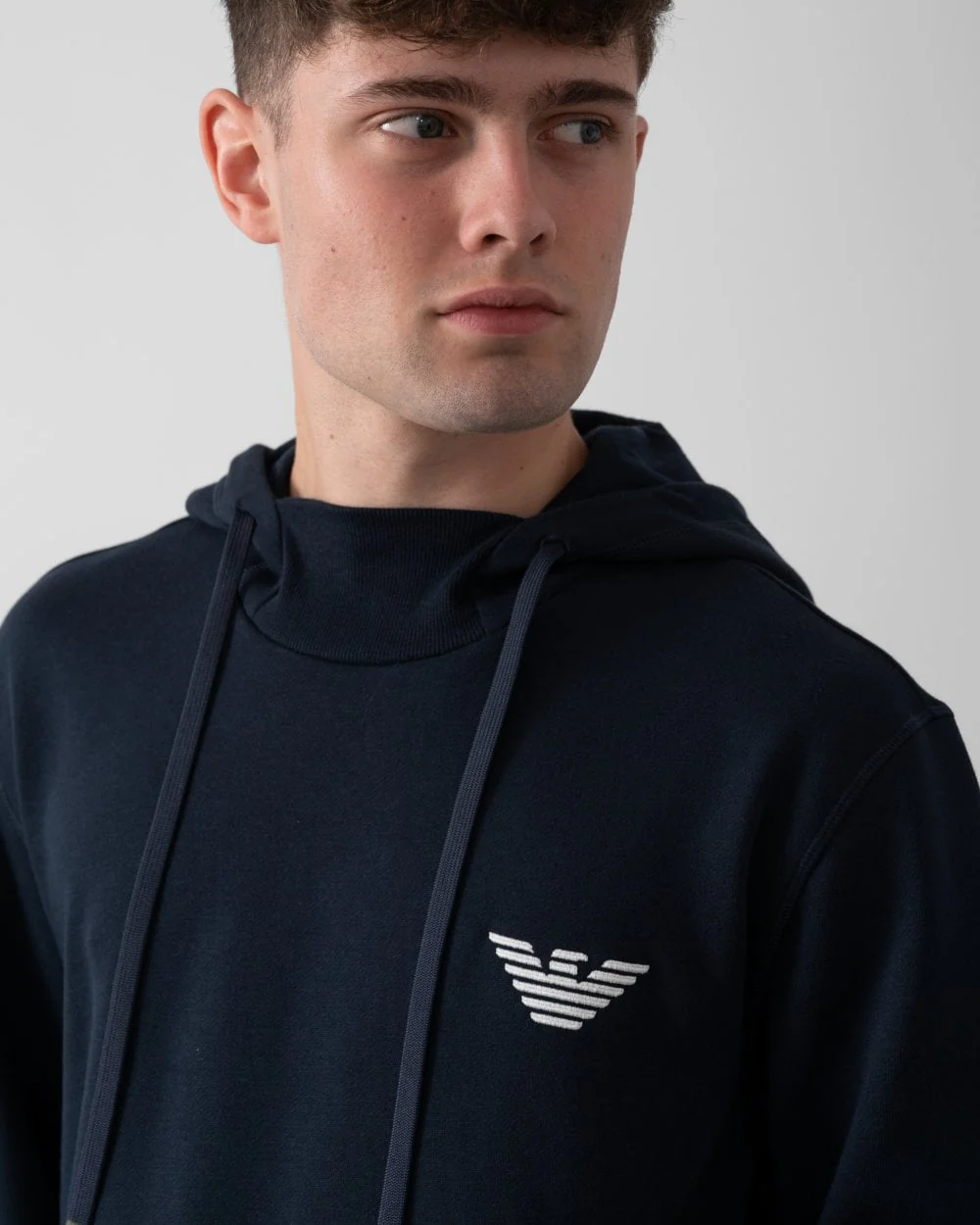 Emporio Armani Mens Knit Hooded Loungewear Sweatshirt - Image 2