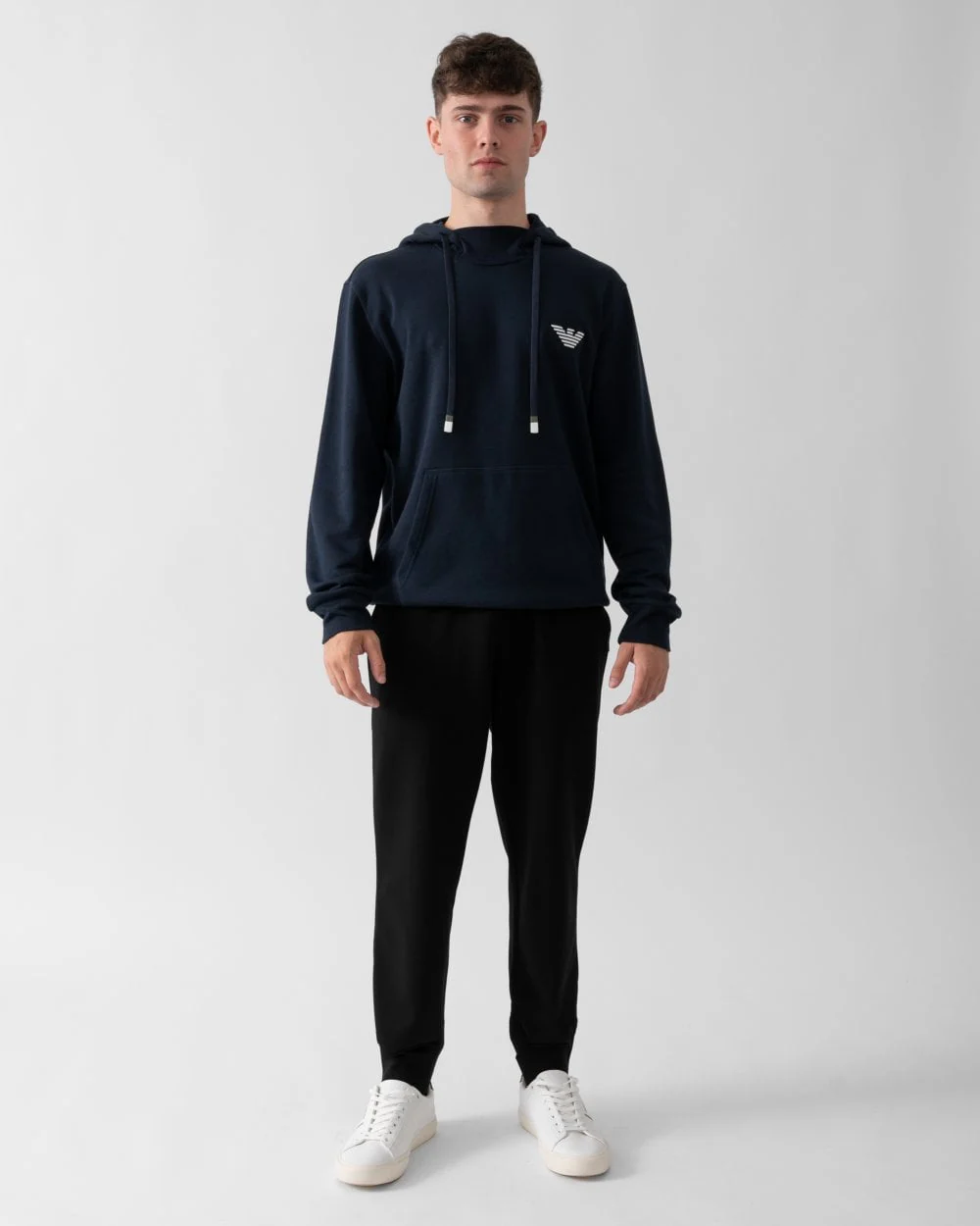 Emporio Armani Mens Knit Hooded Loungewear Sweatshirt - Image 3