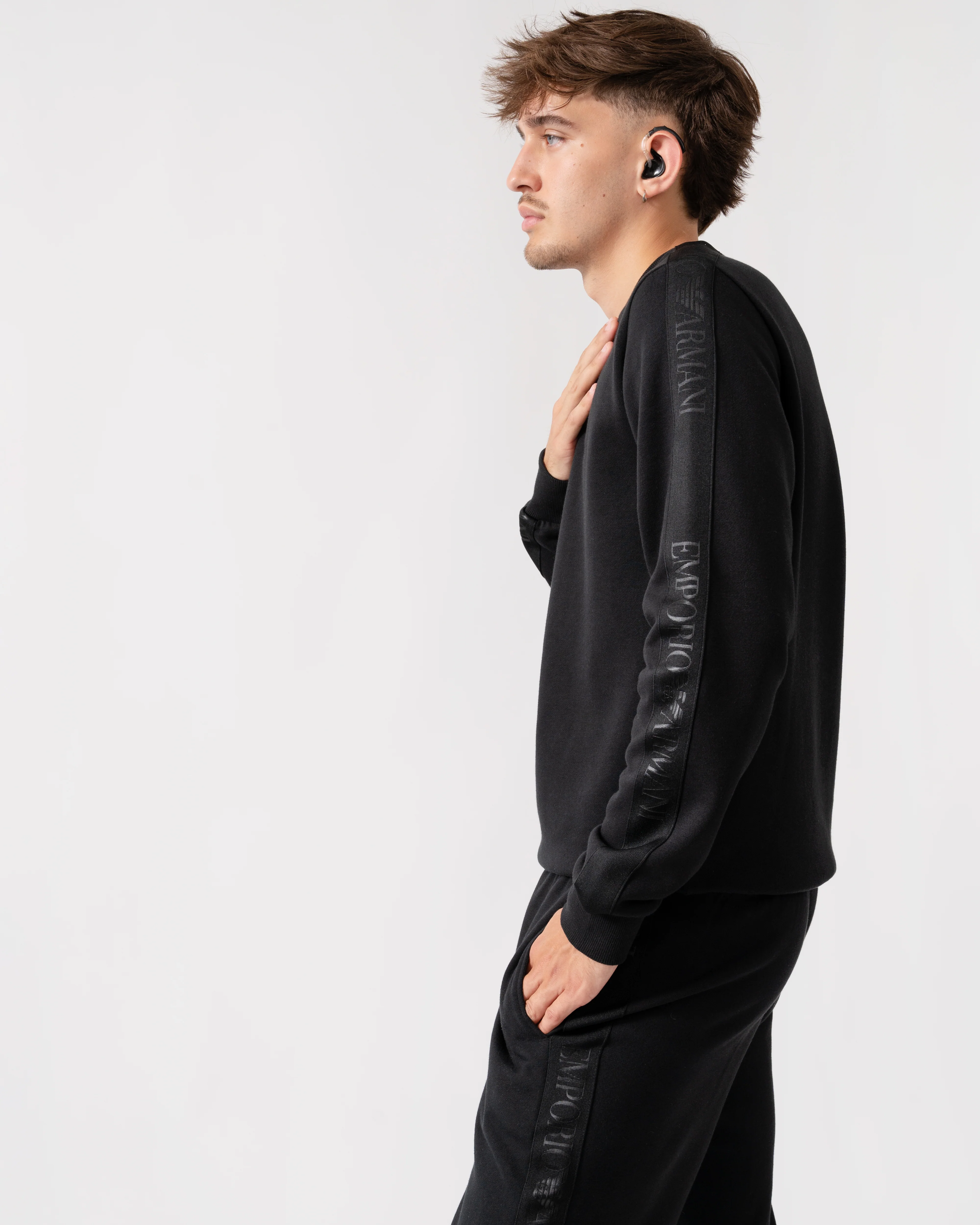 Emporio Armani Mens Loungewear Tracksuit - Black UC001 - Image 2