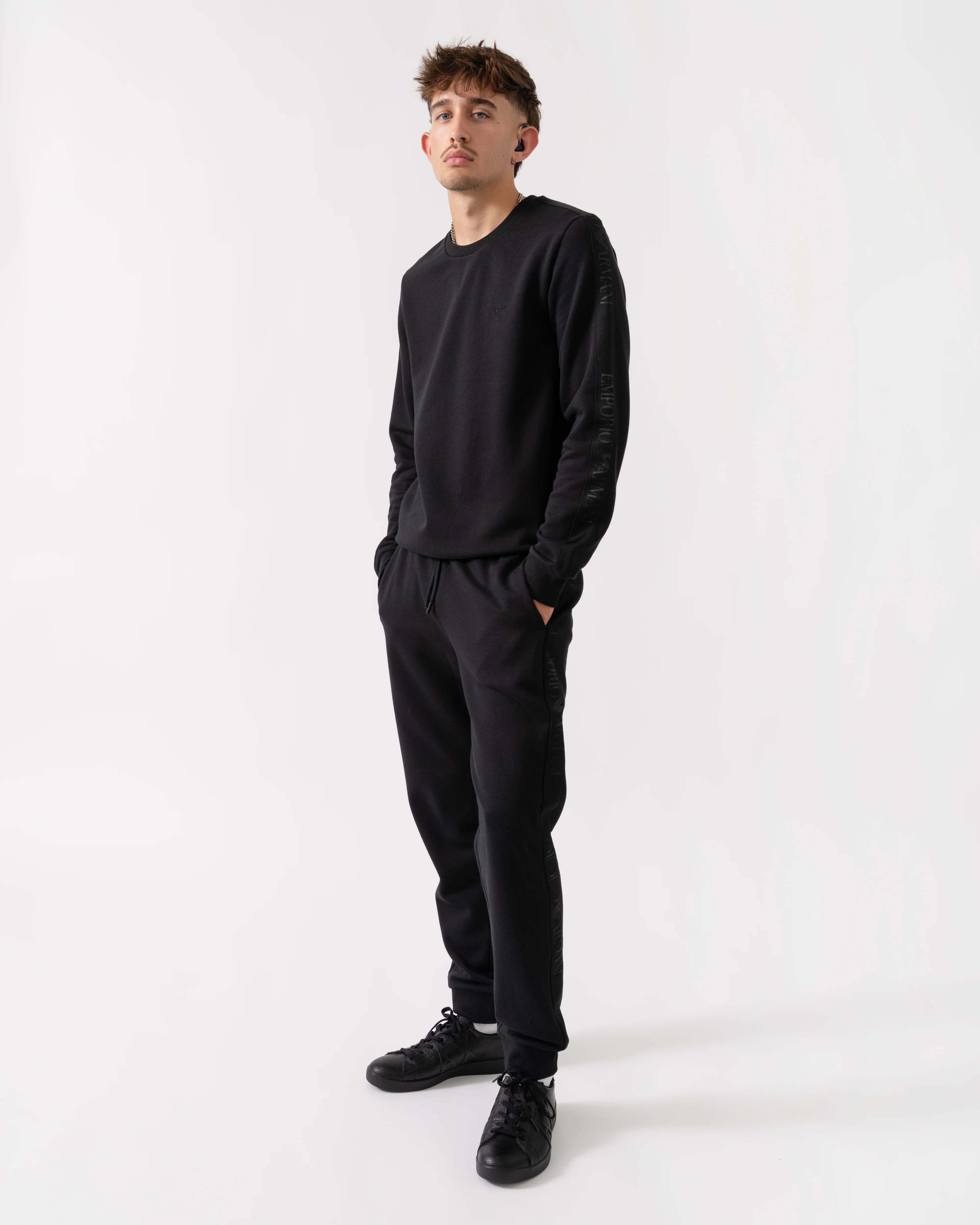 Emporio Armani Mens Loungewear Tracksuit - Black UC001 - Image 4