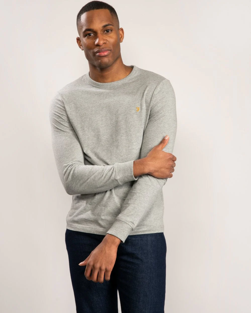 Farah Worth Mens Long Sleeve Crew Neck T-Shirt - Image 2