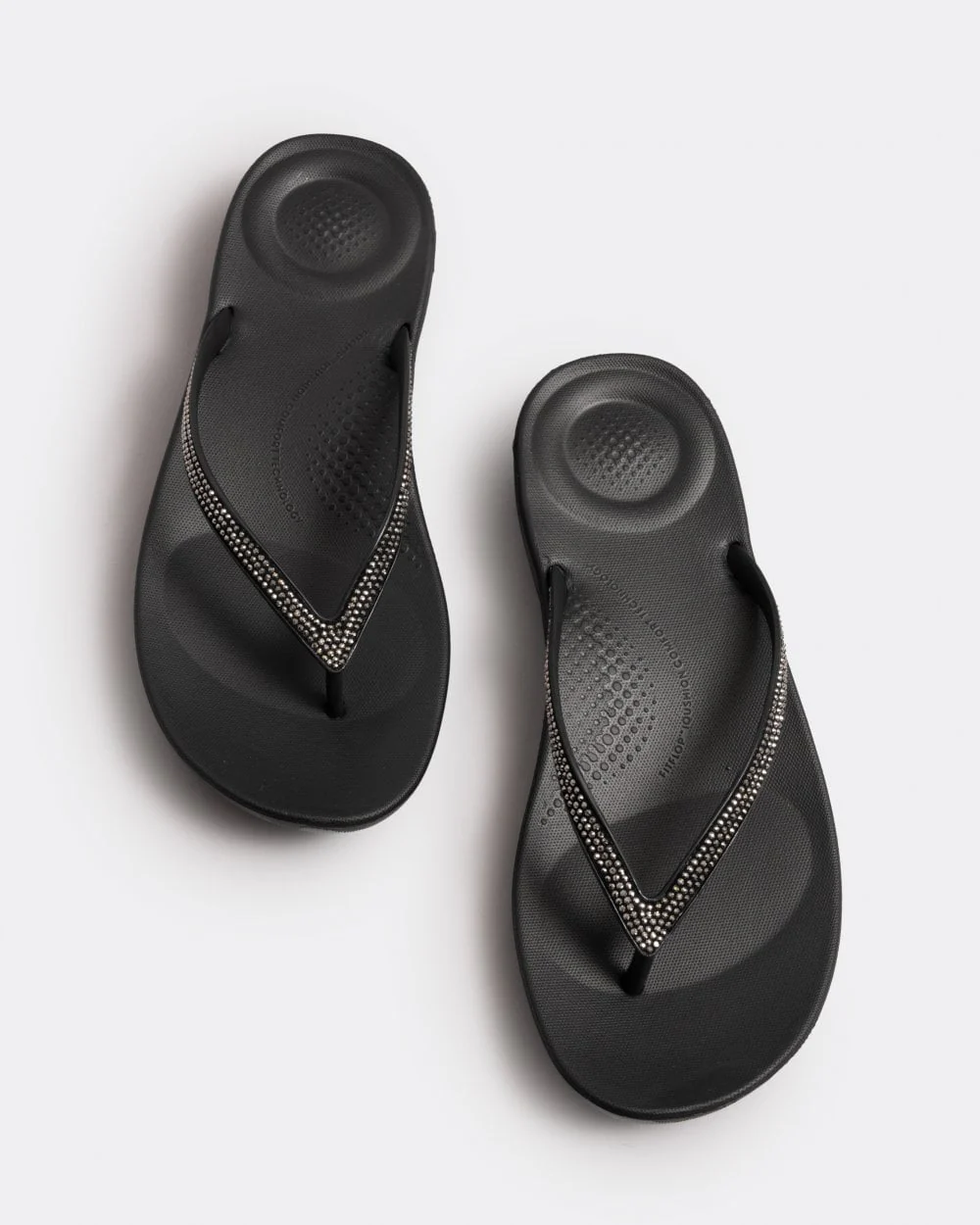 FitFlop IQushion Sparkle Womens Flip-Flop - Black 001 - Image 6