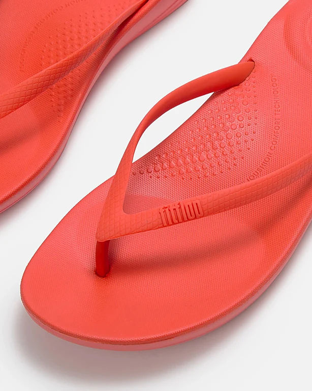 FitFlop Iqushion Womens Ergonomic Flip-Flops - Cherry Tomato D49 - Image 2