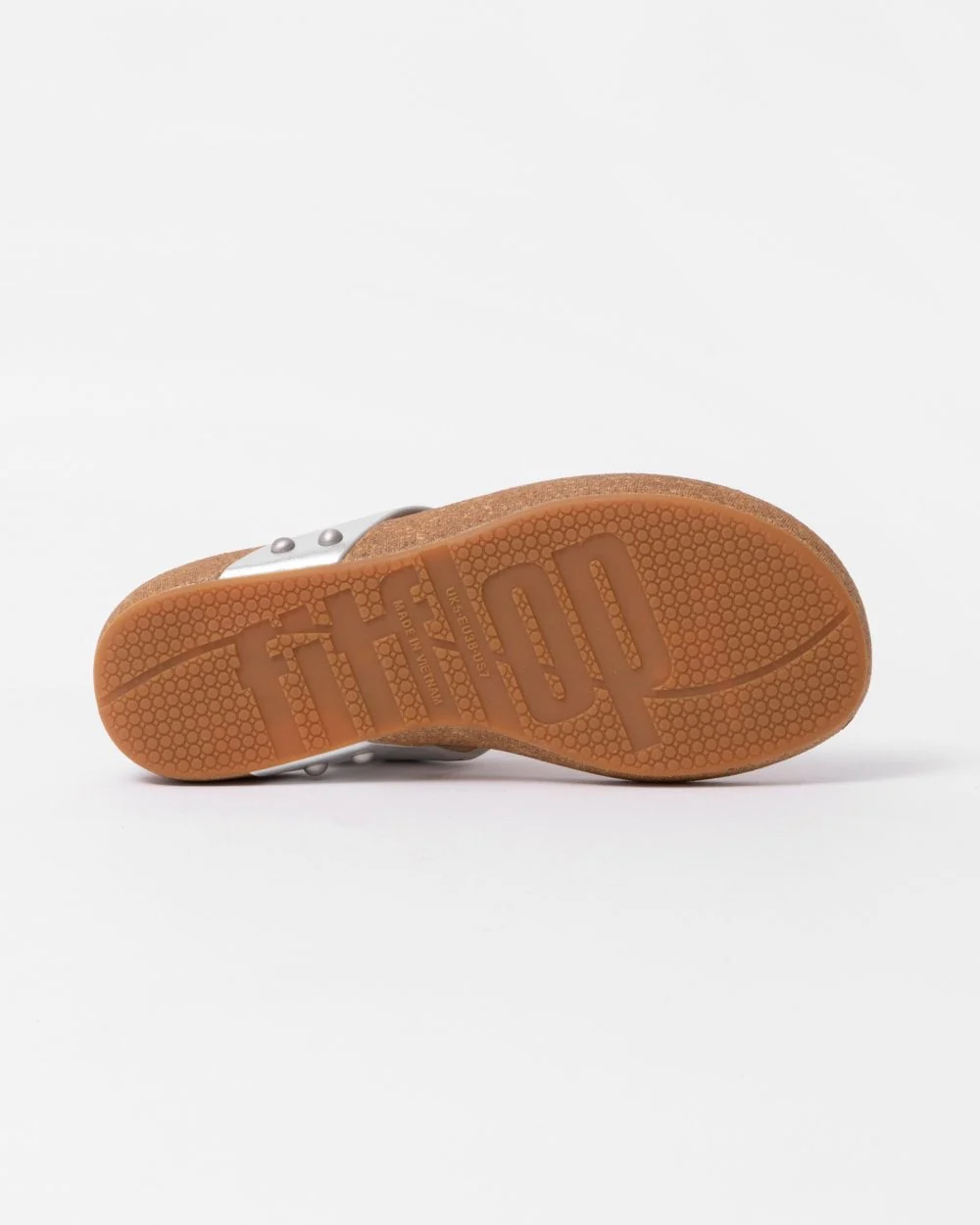 FitFlop IQushion Womens Metallic-Leather Toe-Post Sandals - Image 4