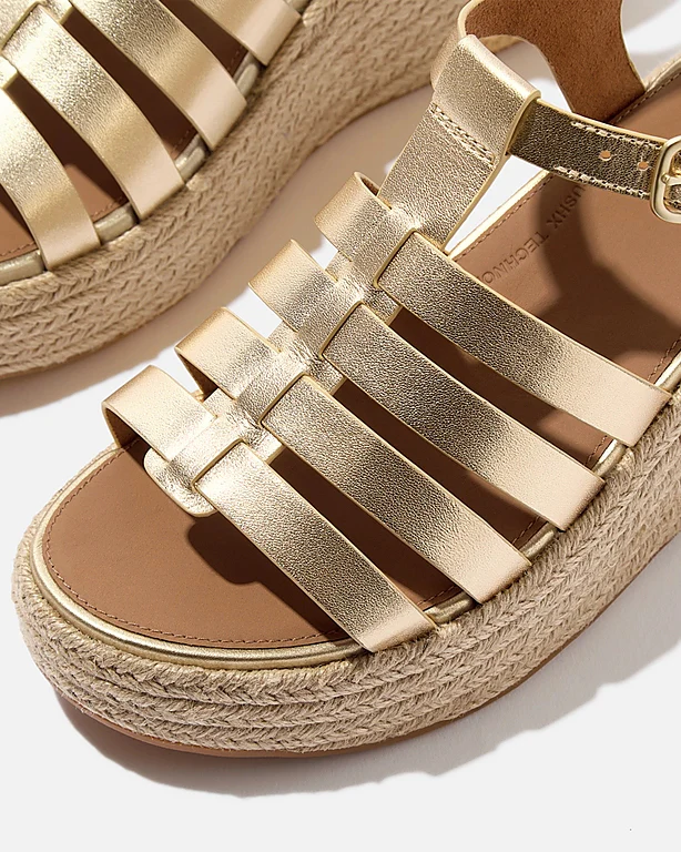 FitFlop PlatFForms Womens Espadrille Wedge Fisherman Sandals - Platino 675 - Image 2