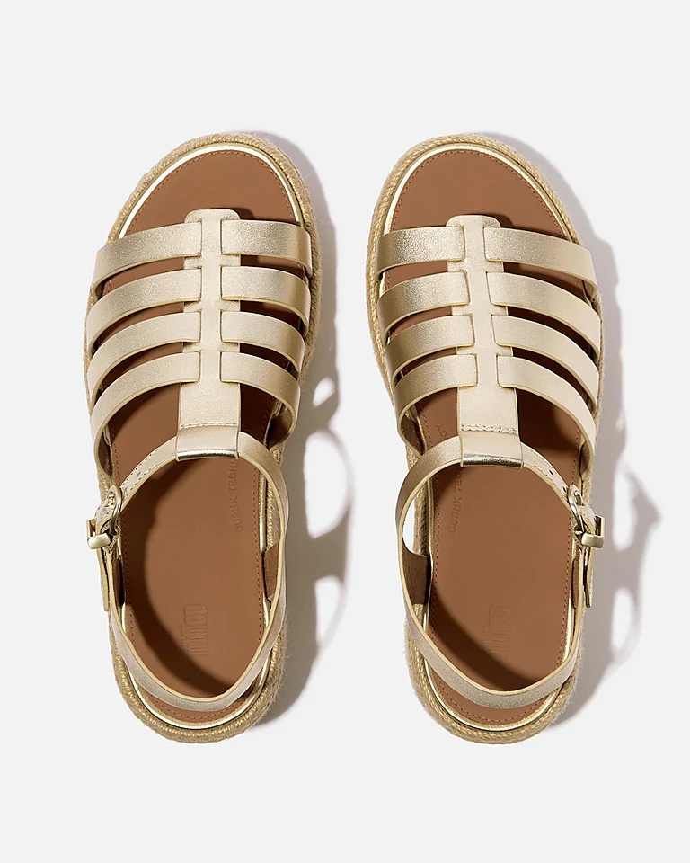 FitFlop PlatFForms Womens Espadrille Wedge Fisherman Sandals - Platino 675 - Image 3