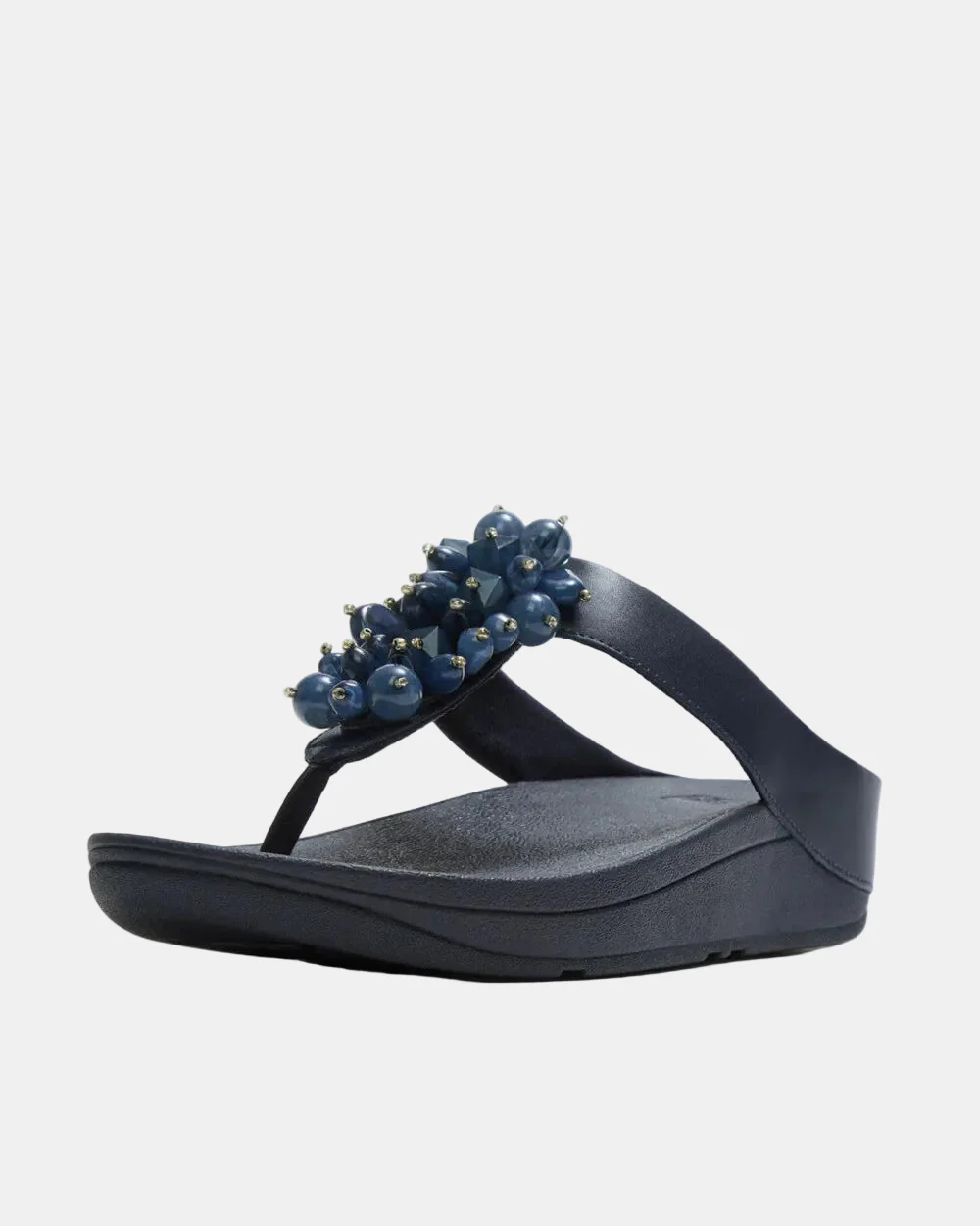 FitFlop Womens Fino Bead-Cluster Toe-Post Sandals - Midnight Navy 399 - Image 2