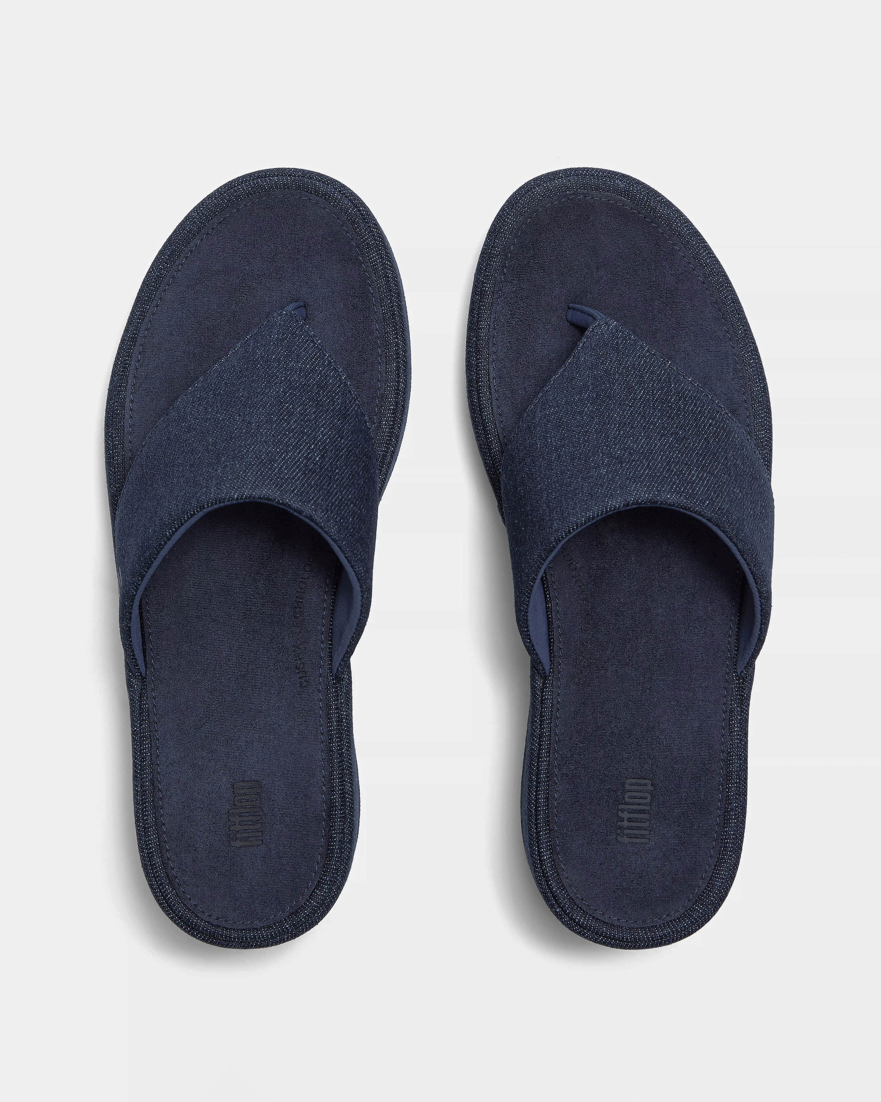FitFlop Womens PLATFFORMS Denim Wedge Toe-Post Sandals - Light Denim E01 - Image 2
