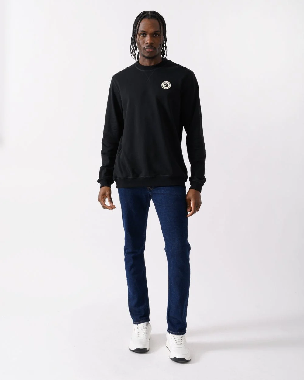 Fjallraven 1960 Logo Badge Mens Sweatshirt - Black 550 - Image 3