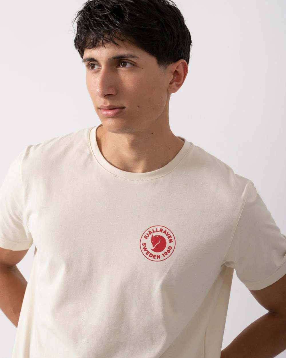 Fjallraven 1960 Logo Mens T-Shirt - Chalk White 113 - Image 2