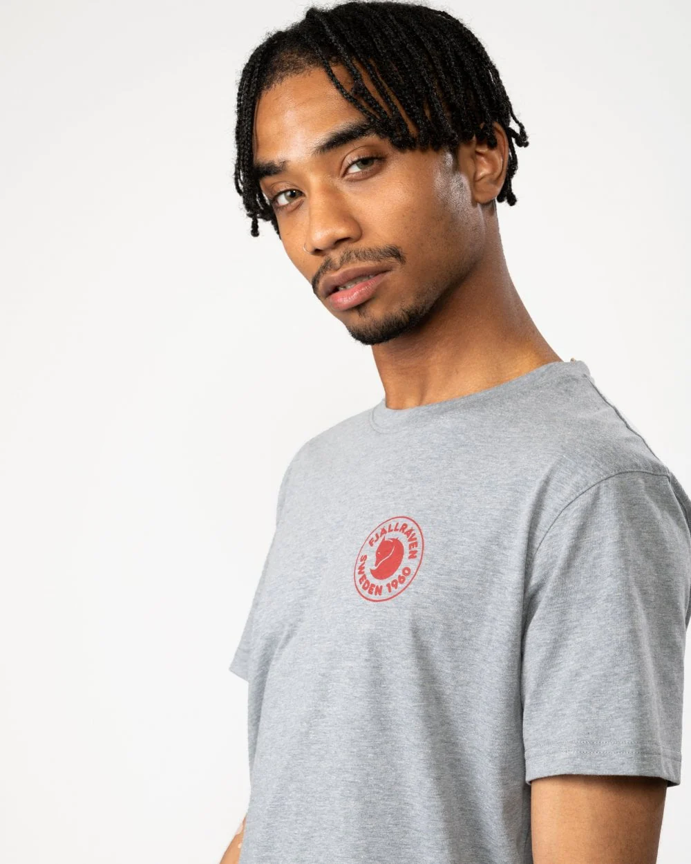 Fjallraven 1960 Logo Mens T-Shirt - Grey Melange 051 - Image 2