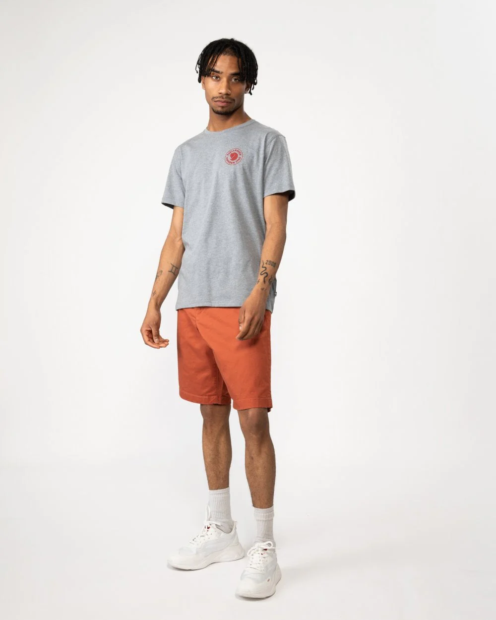 Fjallraven 1960 Logo Mens T-Shirt - Grey Melange 051 - Image 4