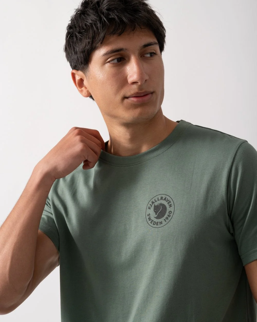 Fjallraven 1960 Logo Mens T-Shirt - Patina Green 614 - Image 2
