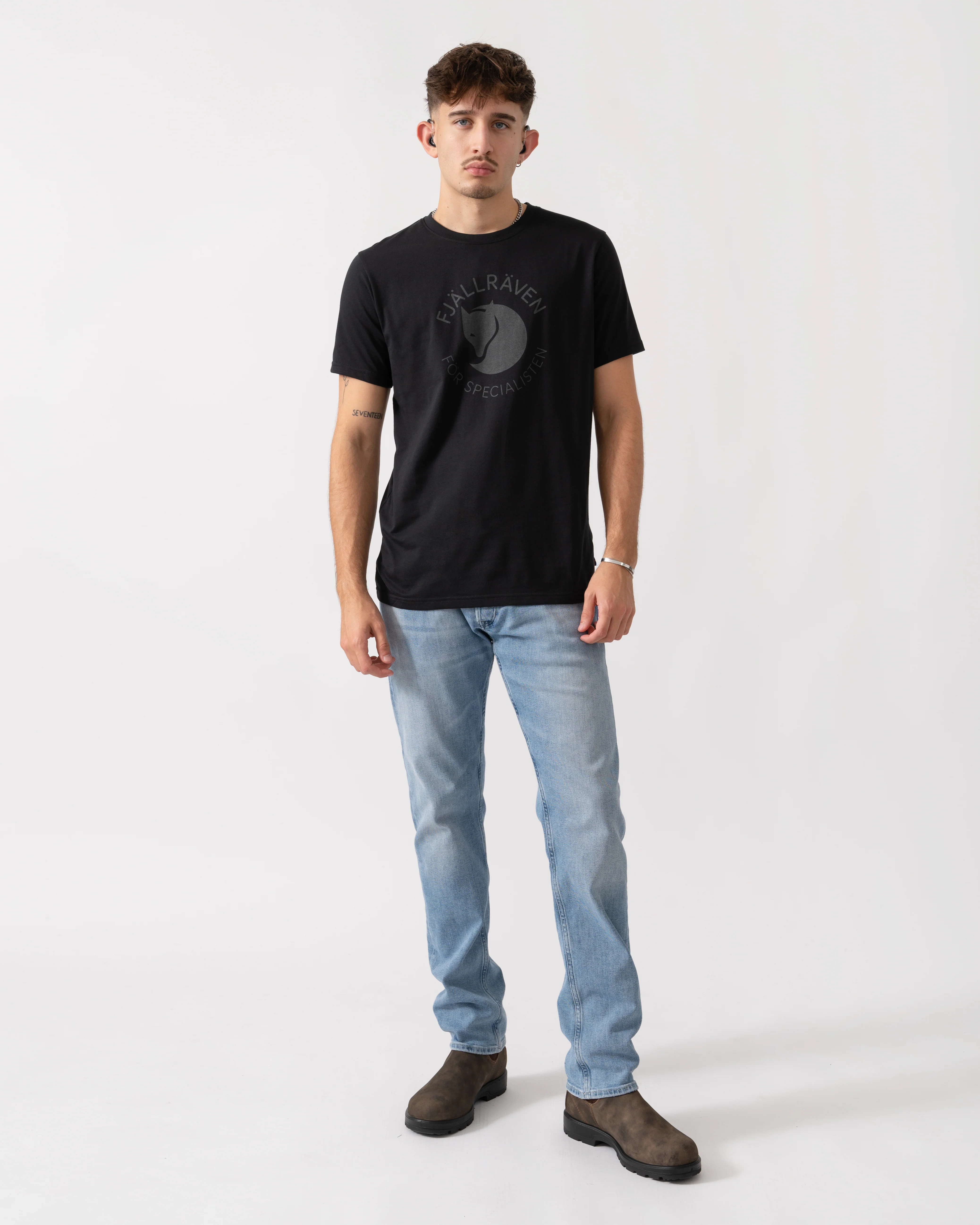 Fjallraven Fox Mens T-Shirt - Black 550 - Image 2