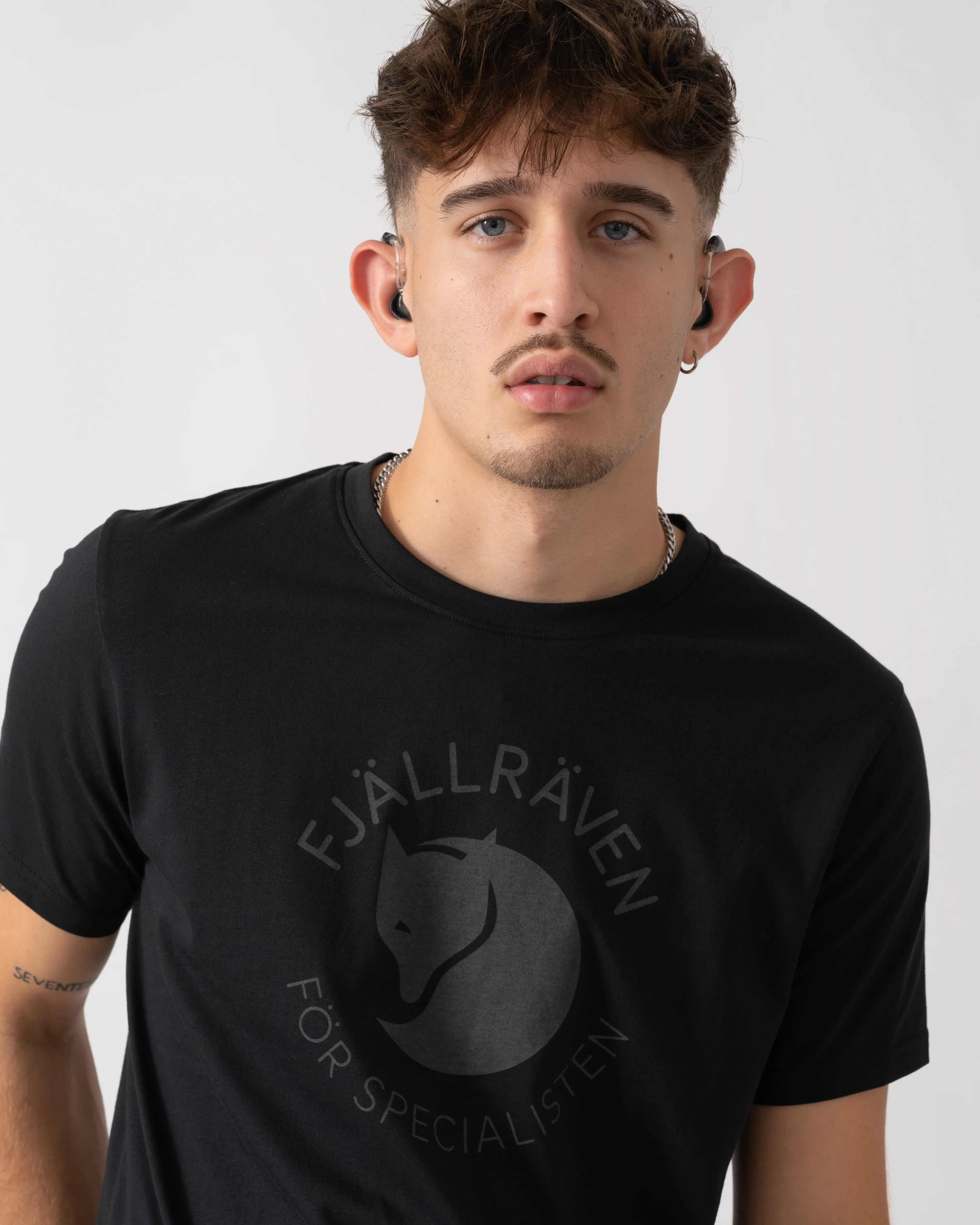 Fjallraven Fox Mens T-Shirt - Black 550 - Image 3