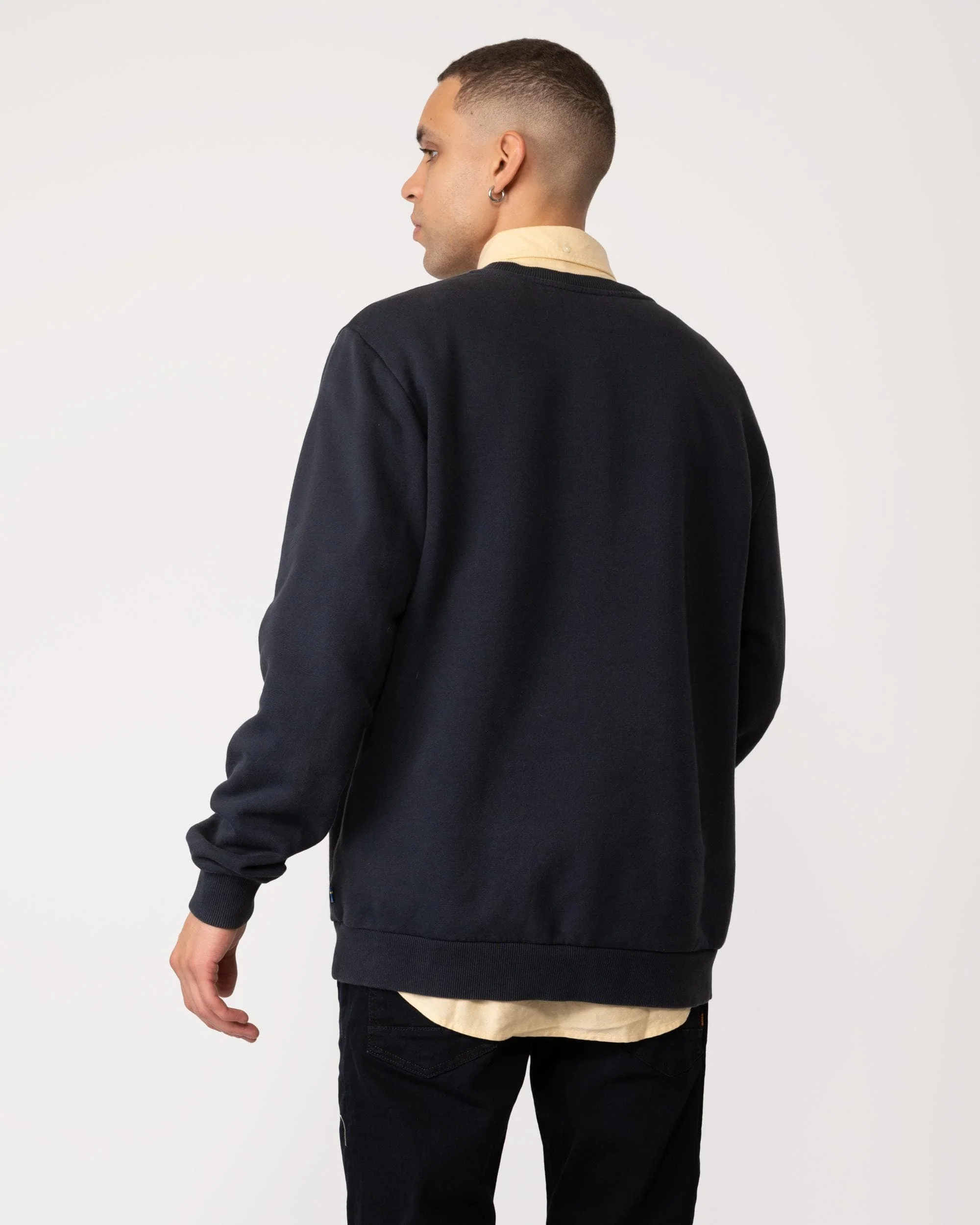 Fjallraven Logo Mens Sweatshirt - Dark Navy 555 - Image 5