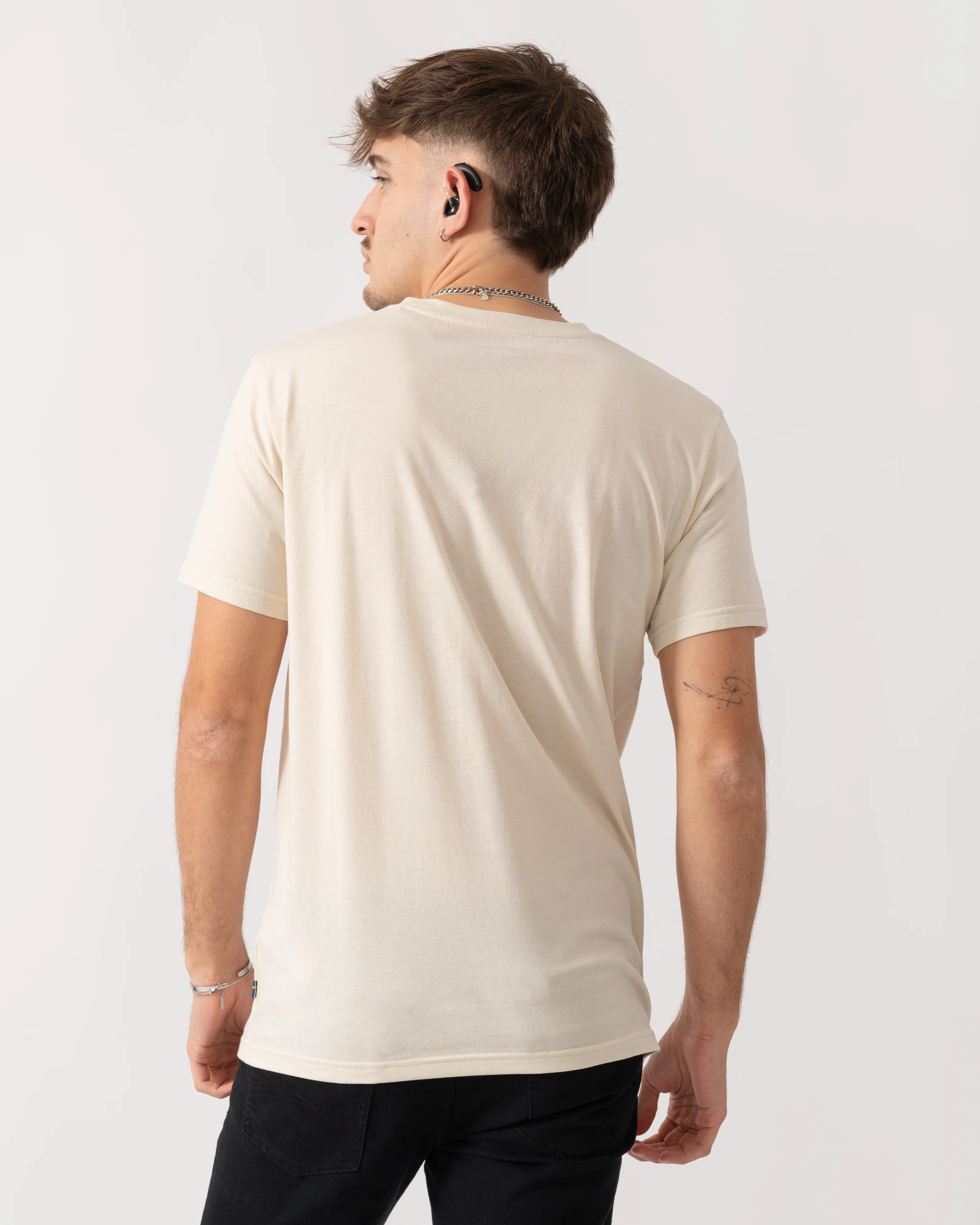 Fjallraven Logo Mens T-Shirt - Chalk White 113 - Image 4