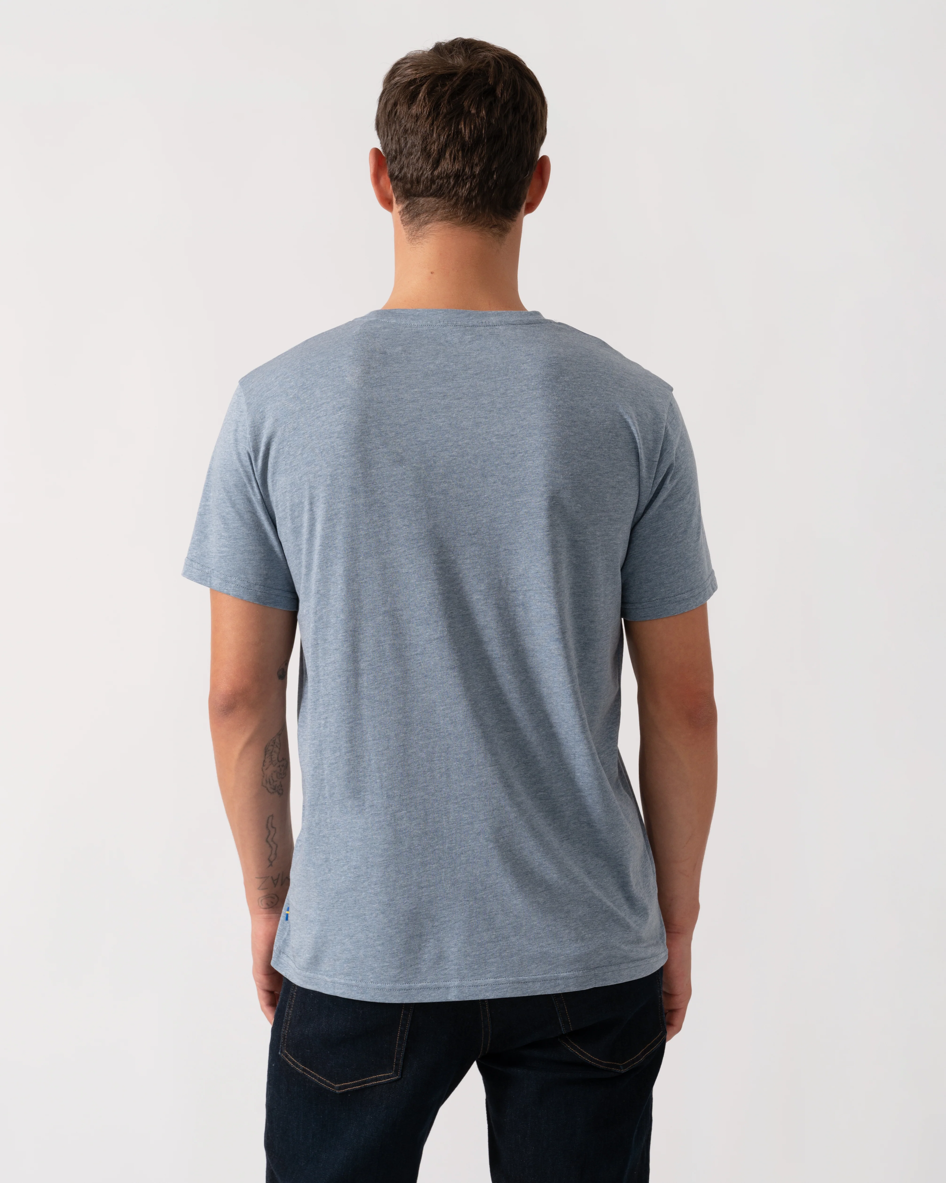Fjallraven Logo Mens T-Shirt - Uncle Blue/Melange 520-999 - Image 4