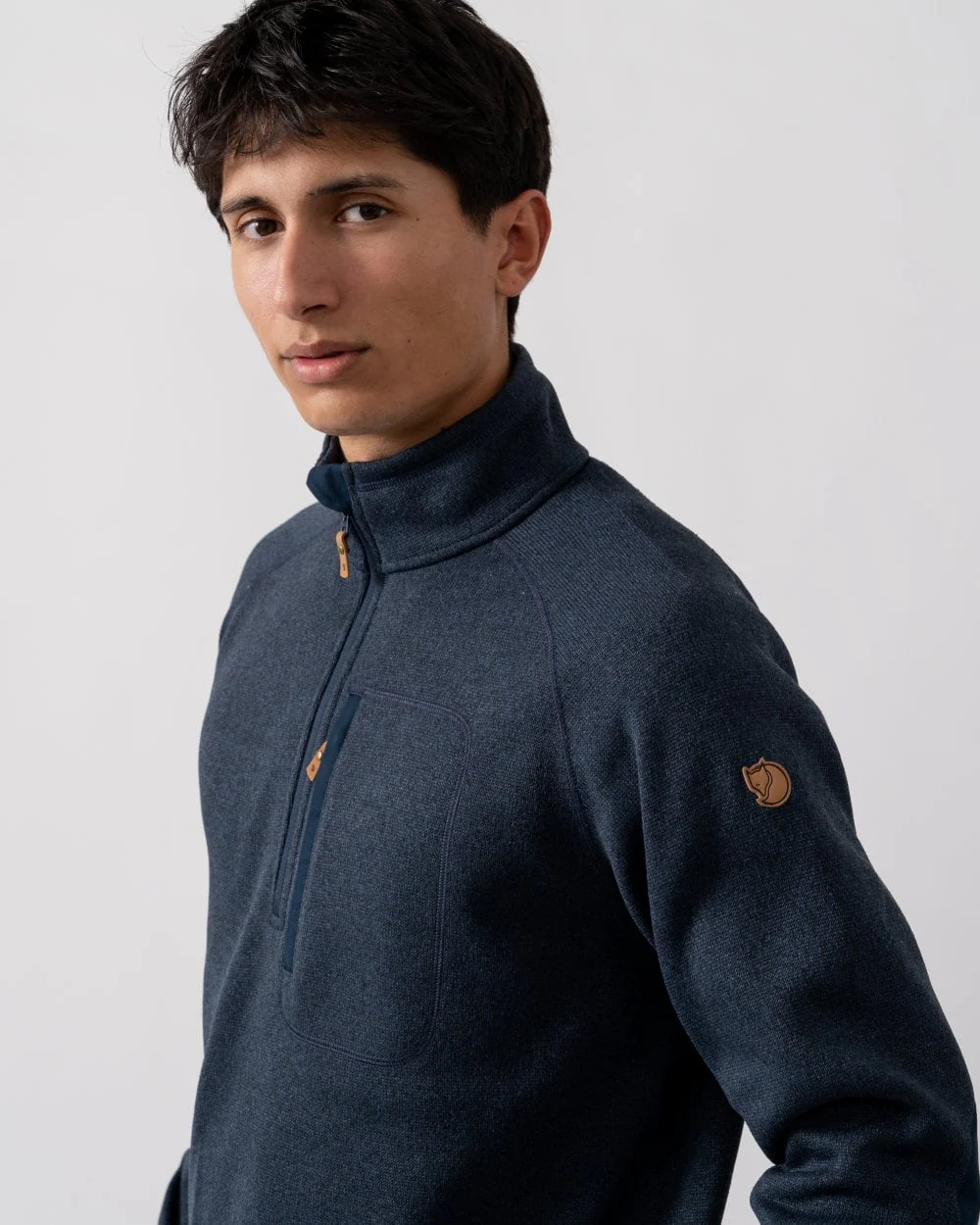 Fjallraven Ovik Mens Half Zip Fleece - Navy 560 - Image 2