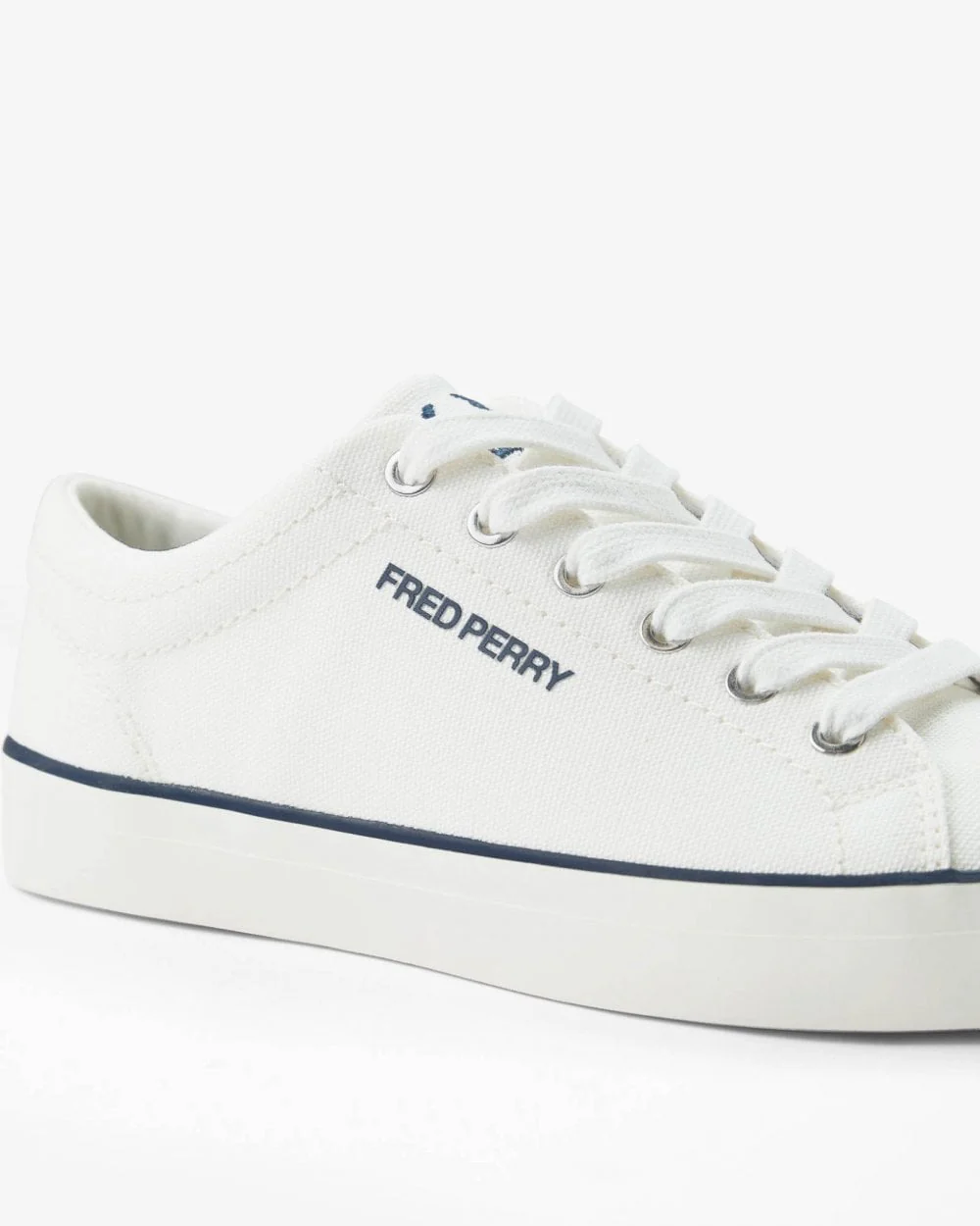 Fred Perry Baseline Canvas Mens Trainers - Snow White 129 - Image 2
