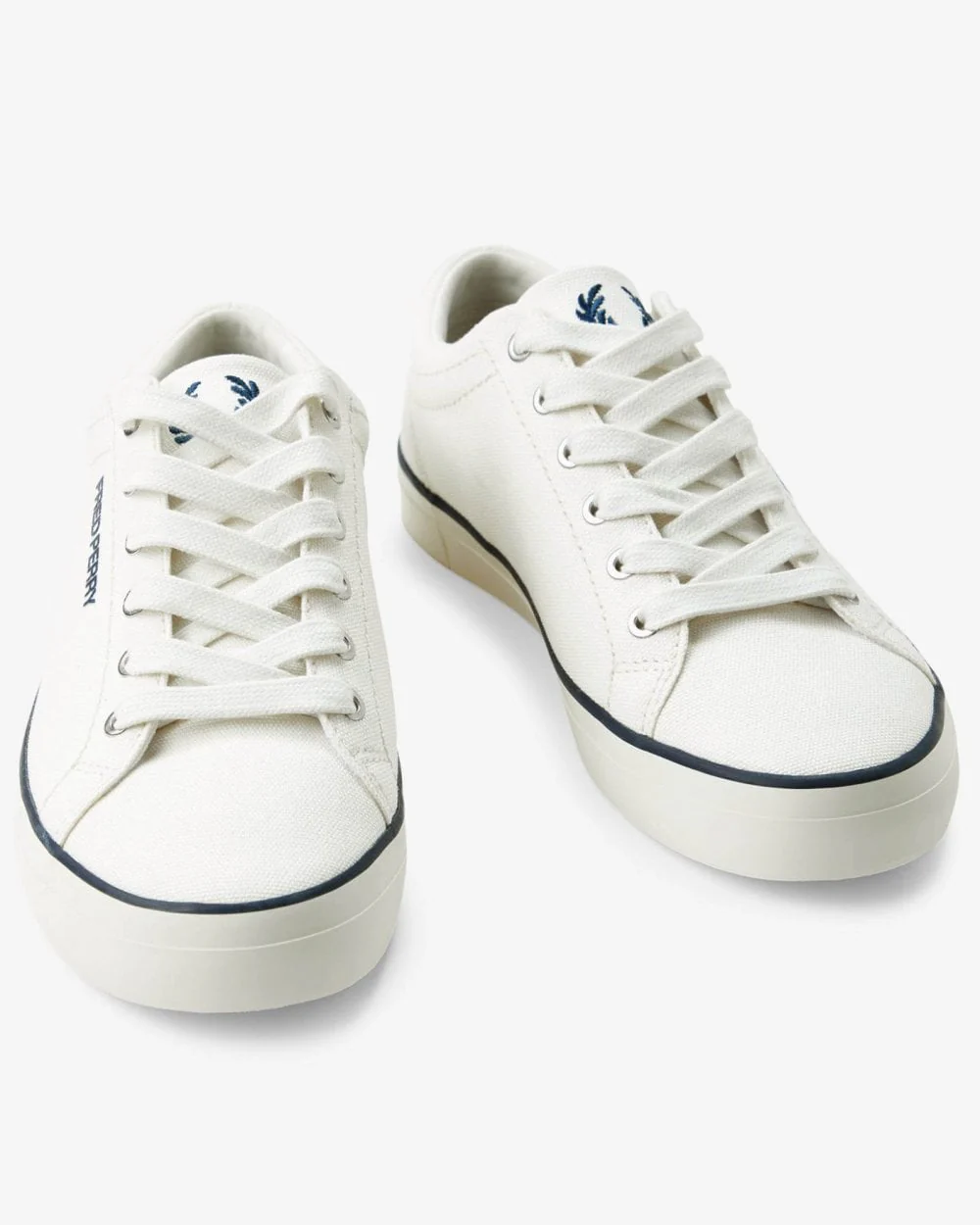 Fred Perry Baseline Canvas Mens Trainers - Snow White 129 - Image 3