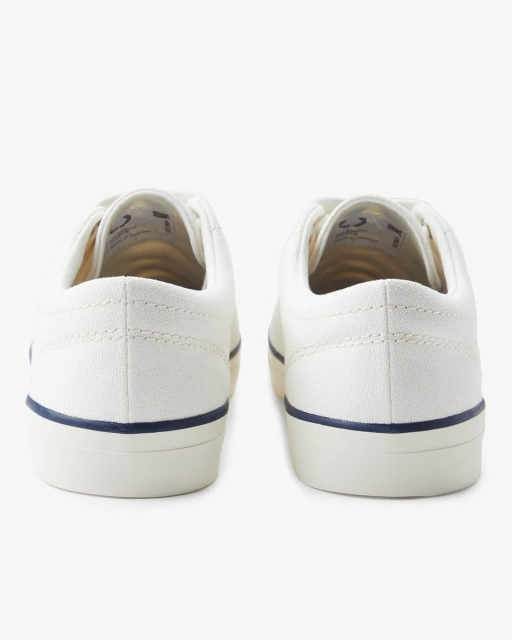 Fred Perry Baseline Canvas Mens Trainers - Snow White 129 - Image 5