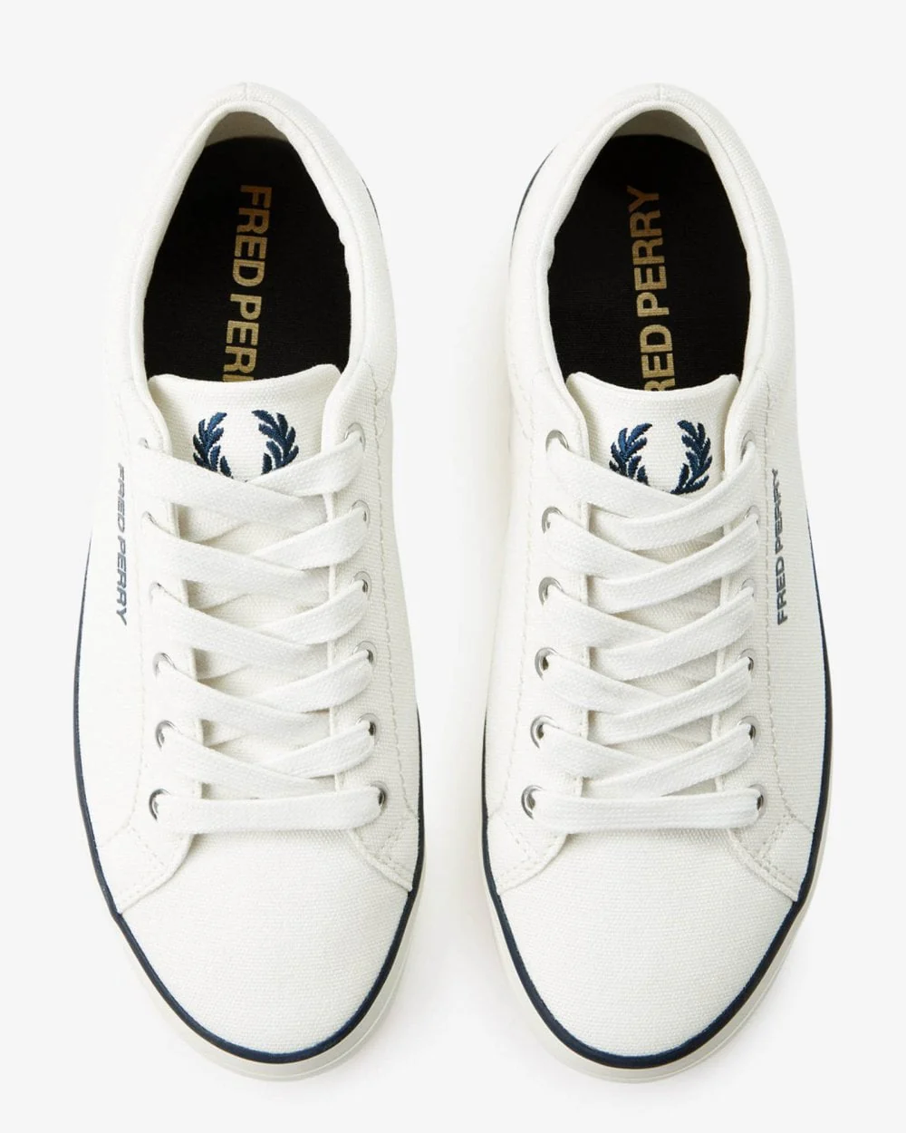 Fred Perry Baseline Canvas Mens Trainers - Snow White 129 - Image 6