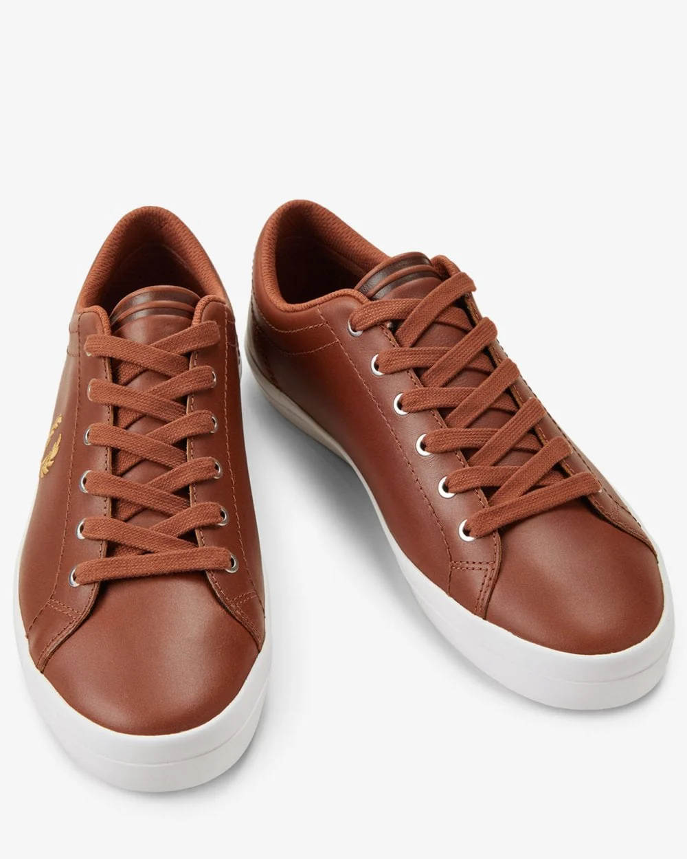 Fred Perry Baseline Mens Leather Trainers - Tan C55 - Image 3