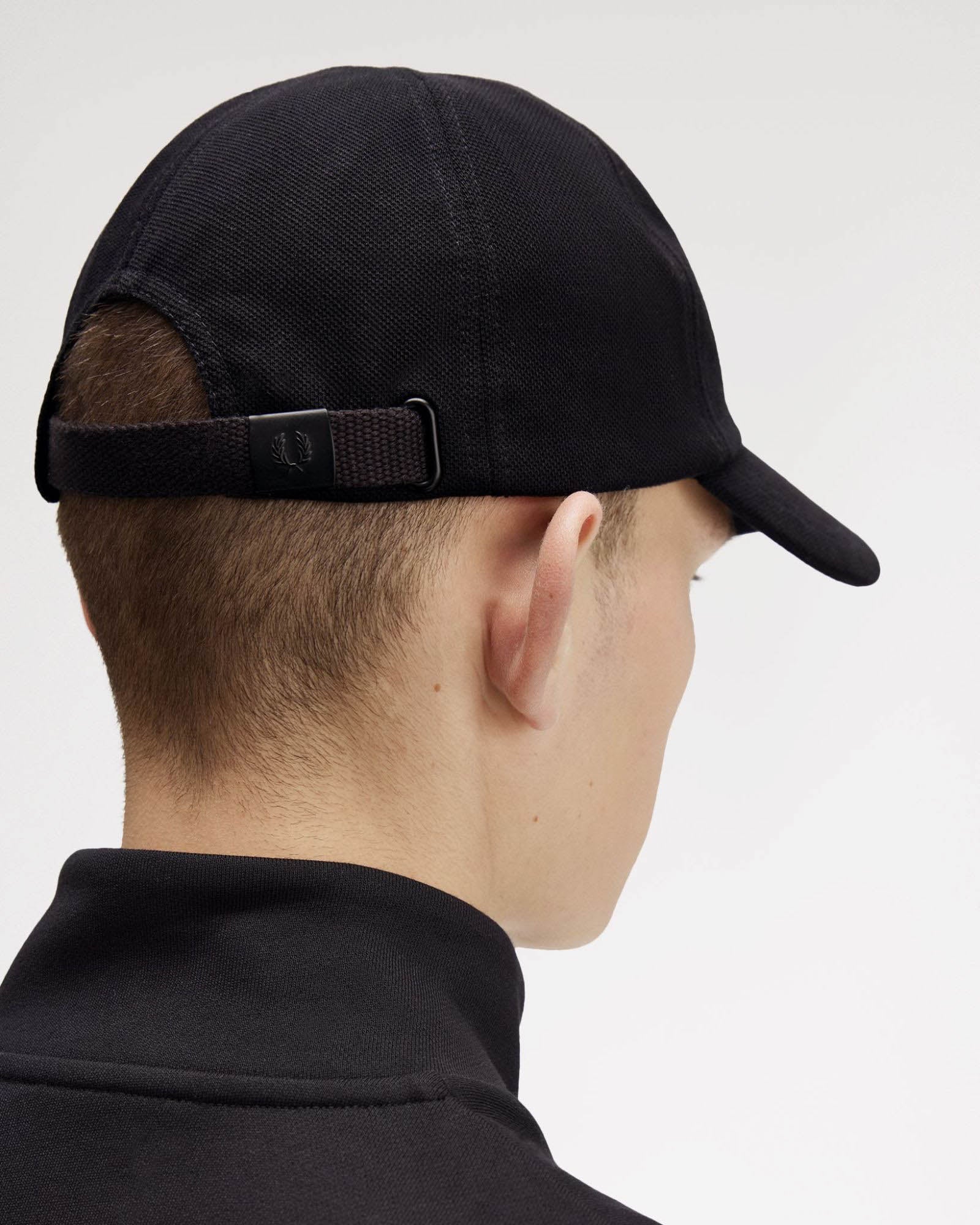 Fred Perry Classic Piqué Cap - Black/Shaded Stone S77 - Image 2
