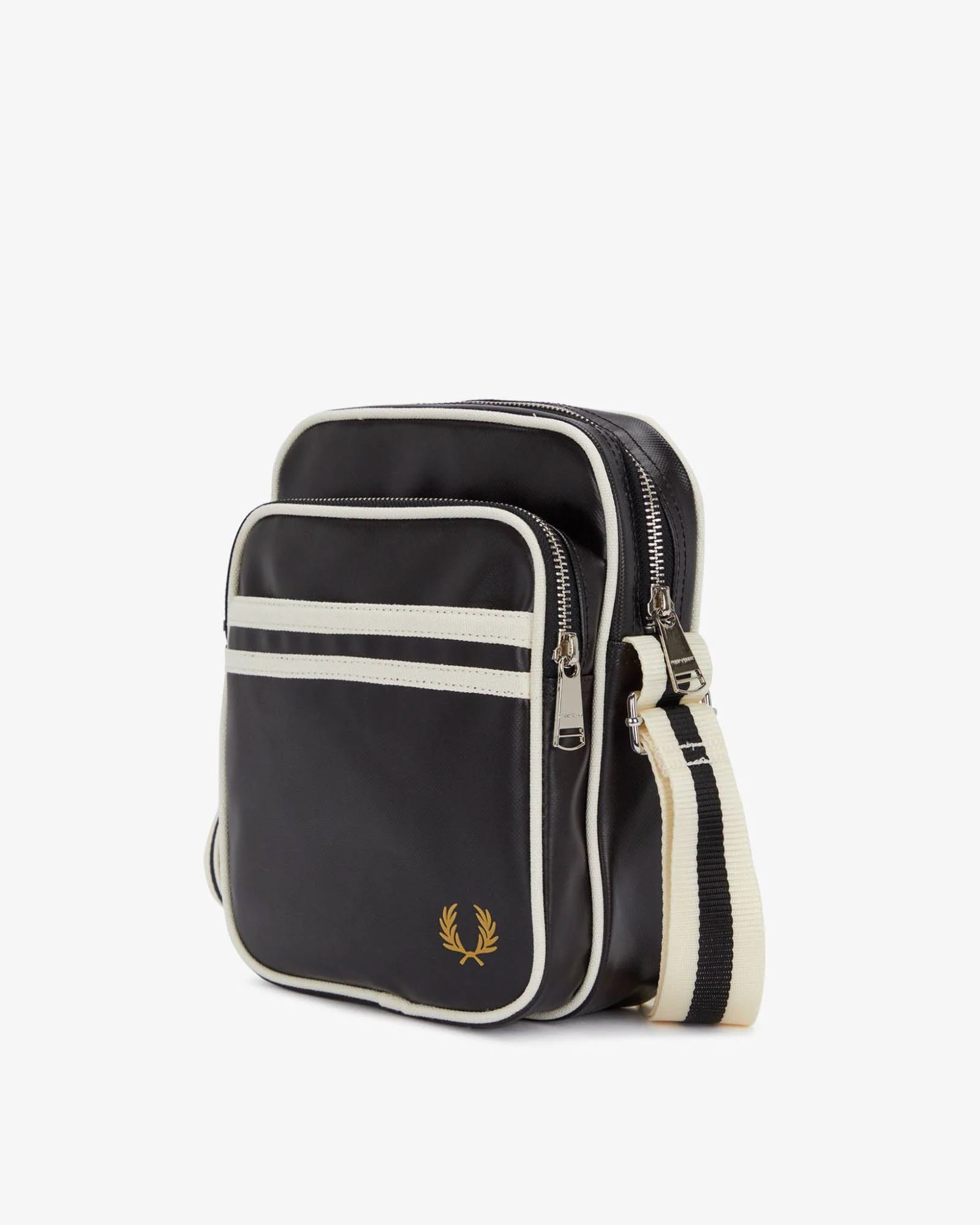 Fred Perry Classic Side Bag - Black/Ecru D57 - Image 2