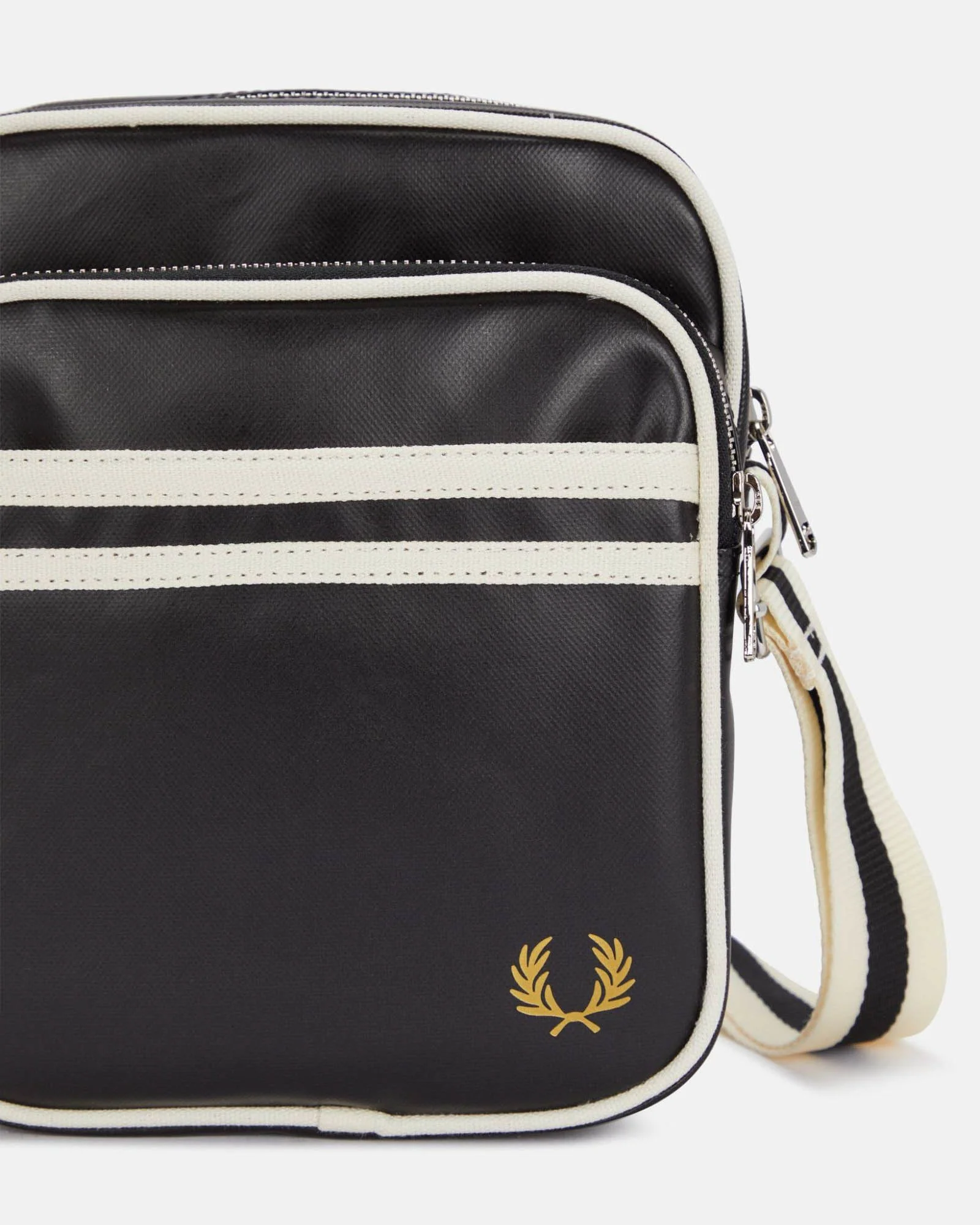 Fred Perry Classic Side Bag - Black/Ecru D57 - Image 5