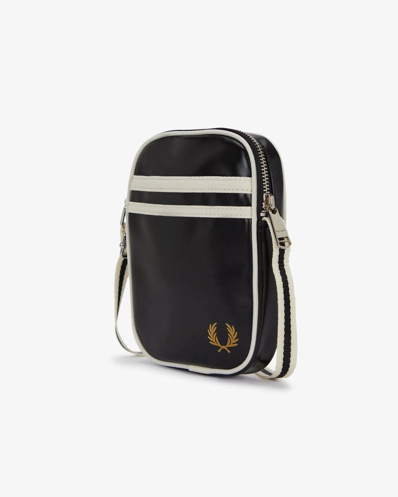 Fred Perry Classic Small Side Bag - Black/Ecru D57 - Image 4