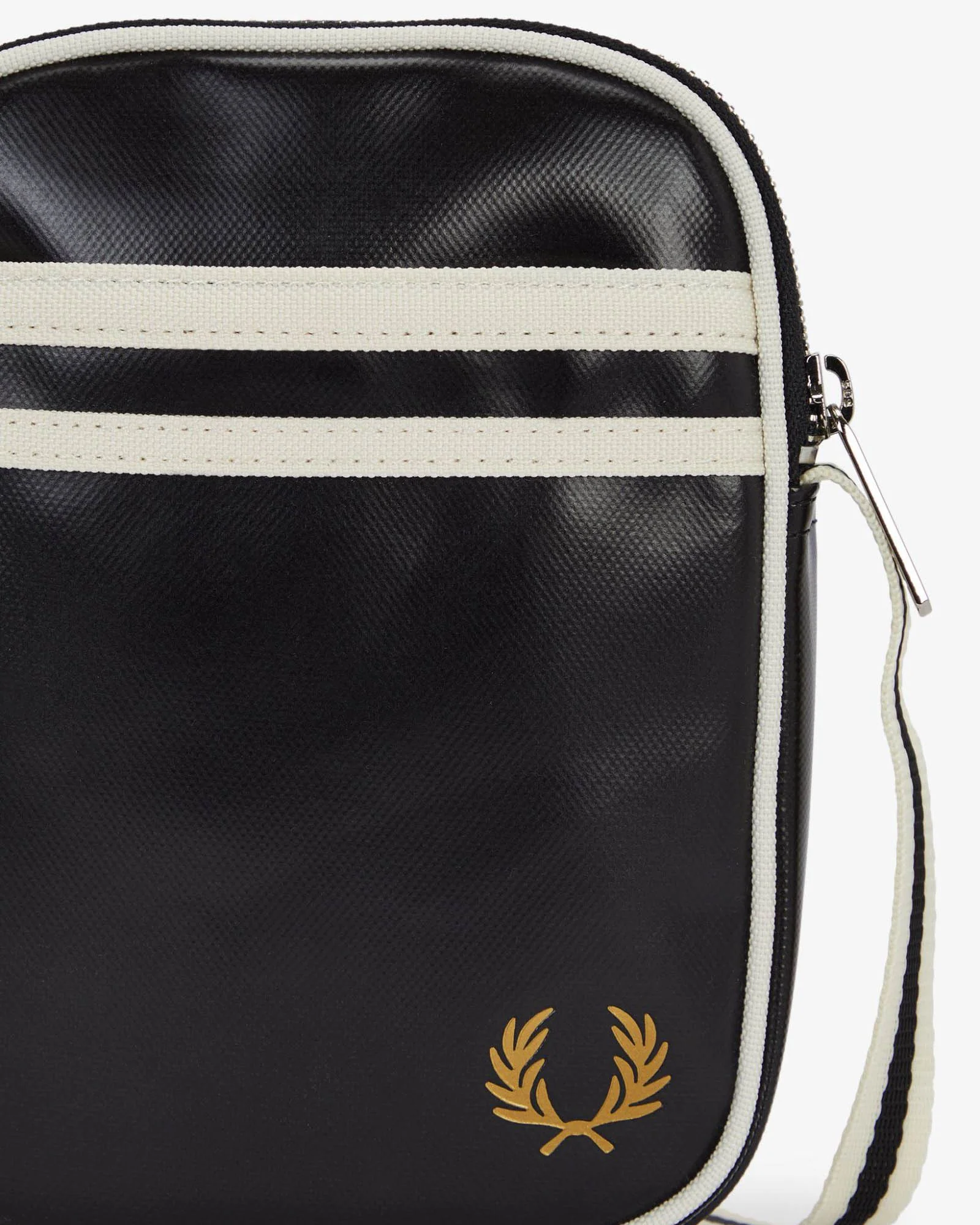 Fred Perry Classic Small Side Bag - Black/Ecru D57 - Image 7